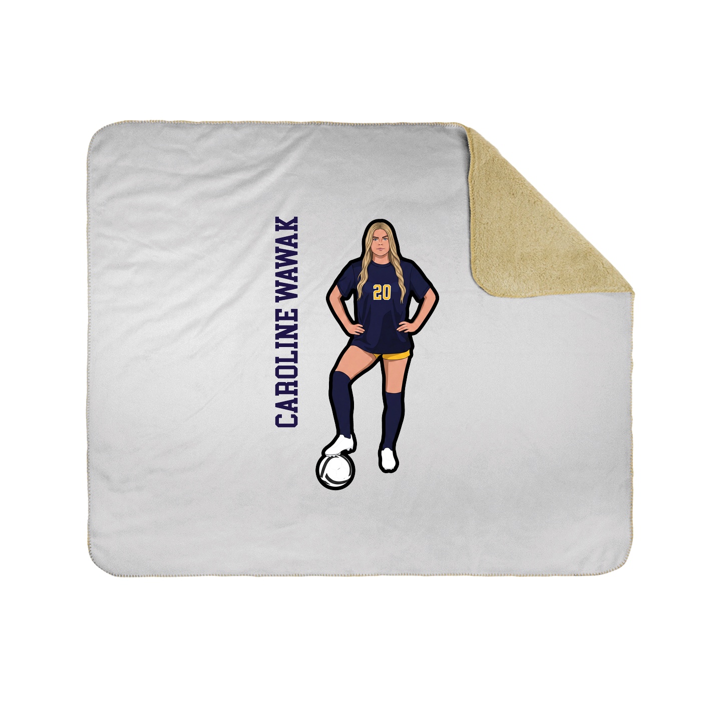Throw Blanket — Name Vertical in White