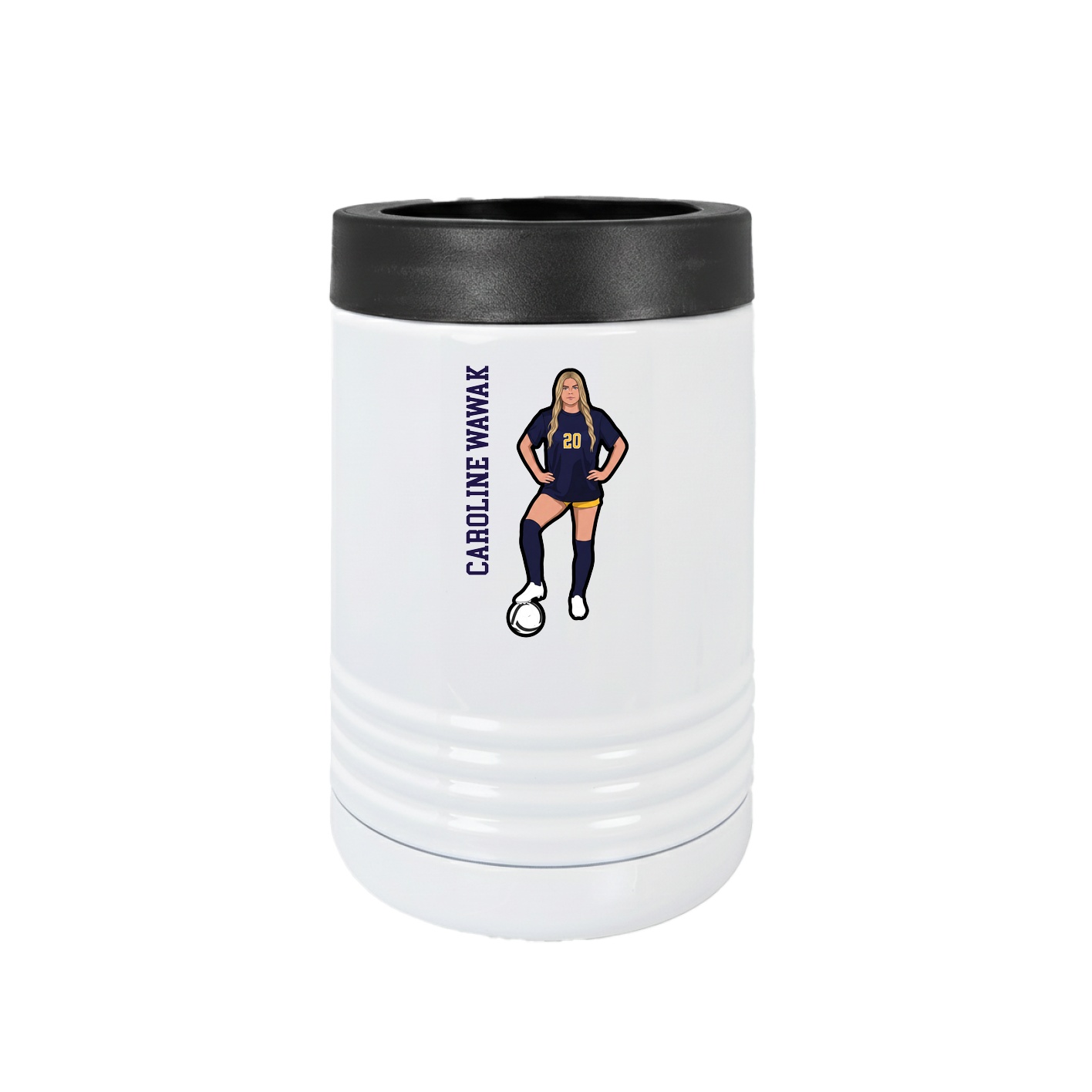 Beverage Holder — Name Vertical in White