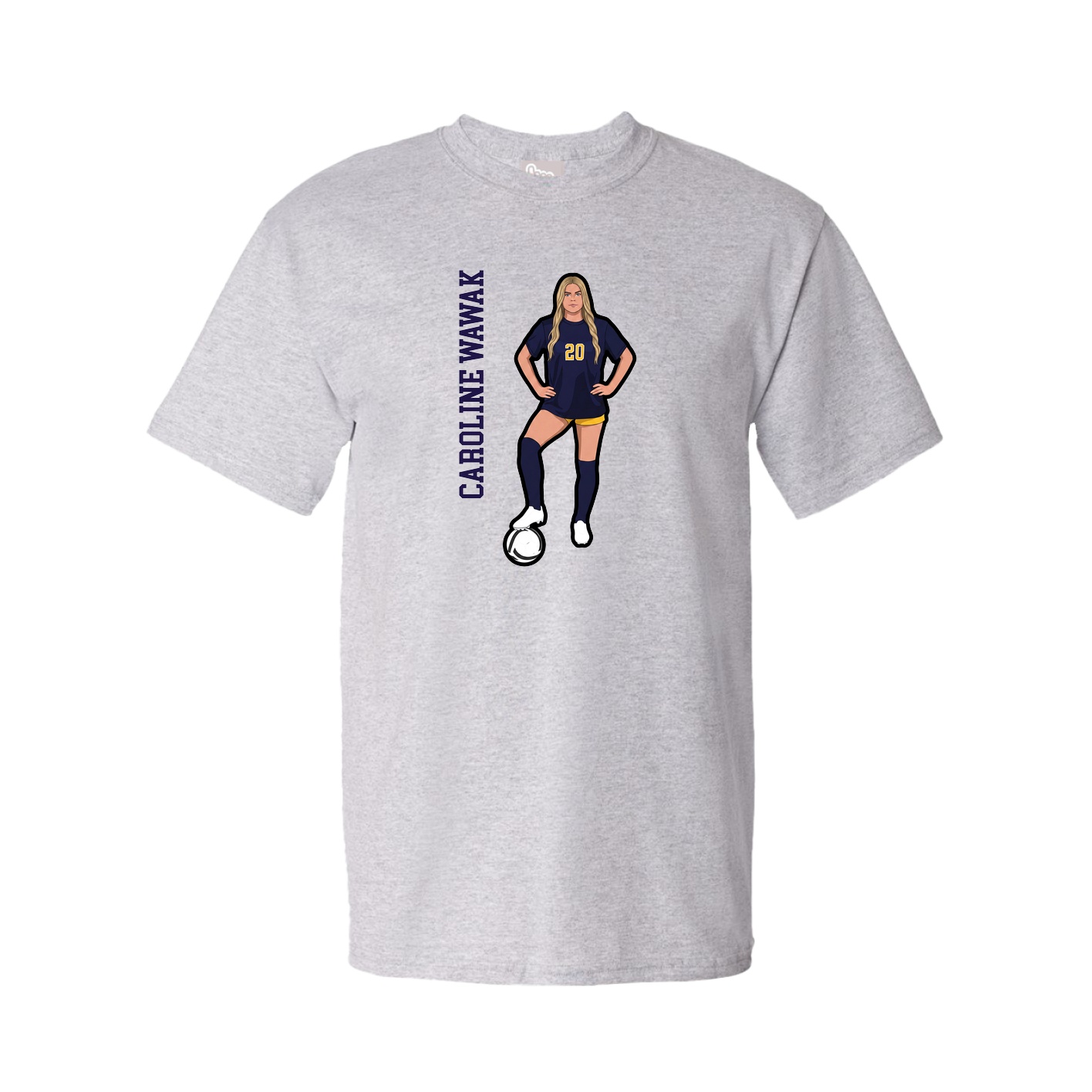 Tee — Name Vertical in Grey