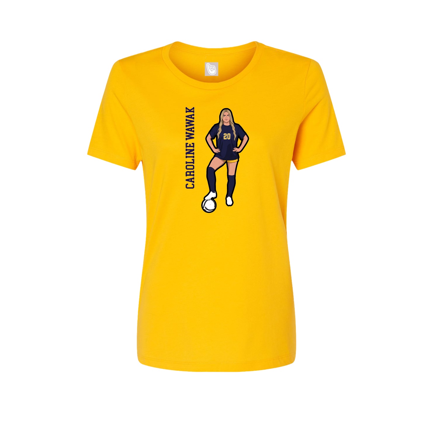Fitted Women's Tee — Name Vertical in Gold