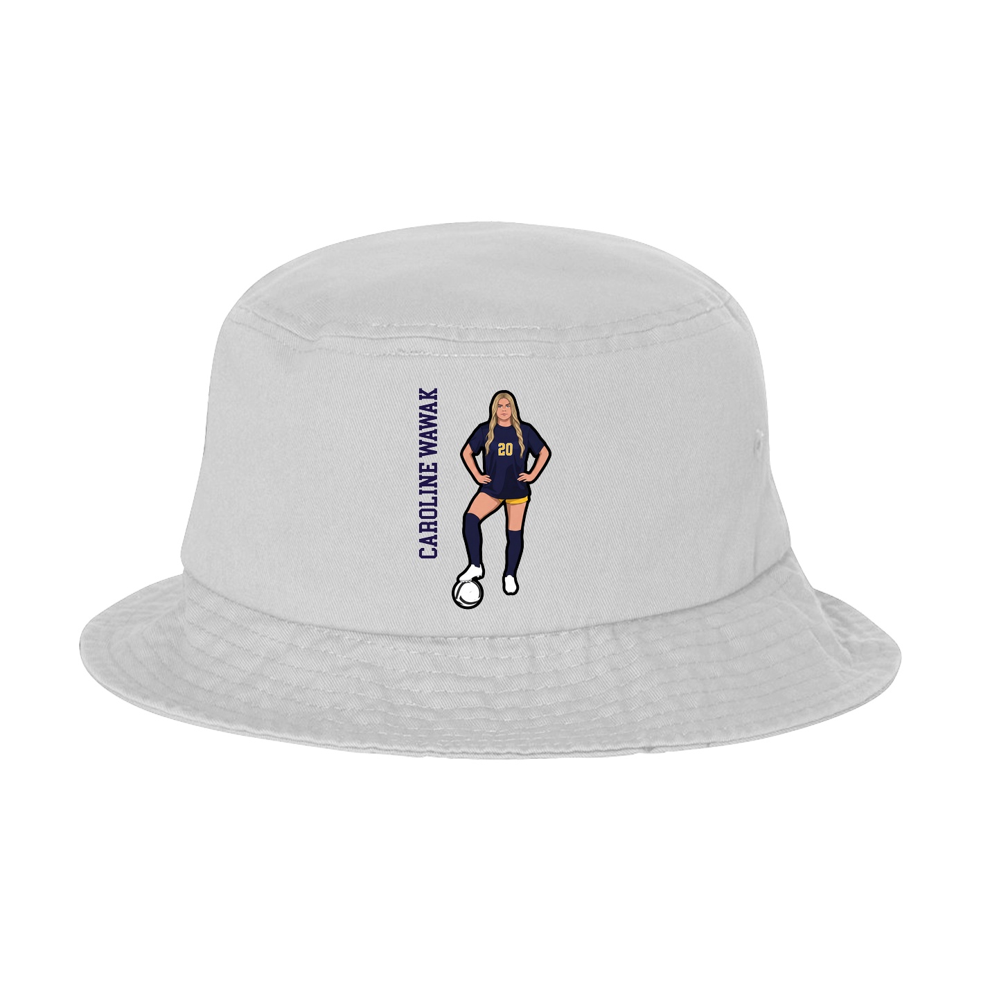 Bucket Cap — Name Vertical in White
