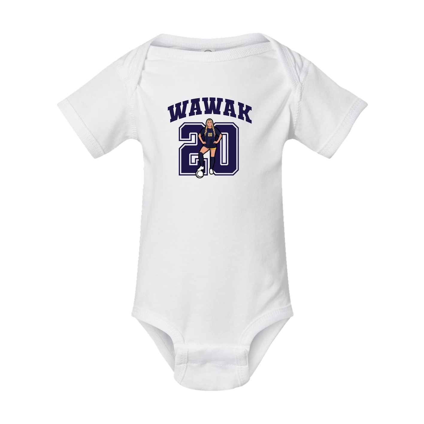 Baby Onesie — Number in White