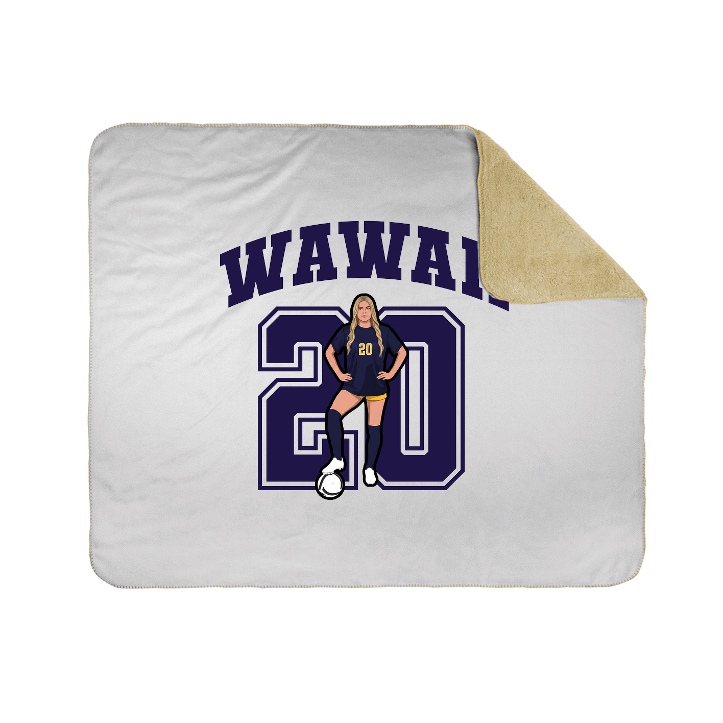 Throw Blanket — Number in White