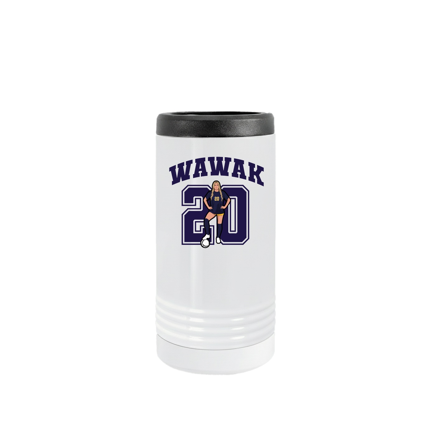 Slim Beverage Holder — Number in White
