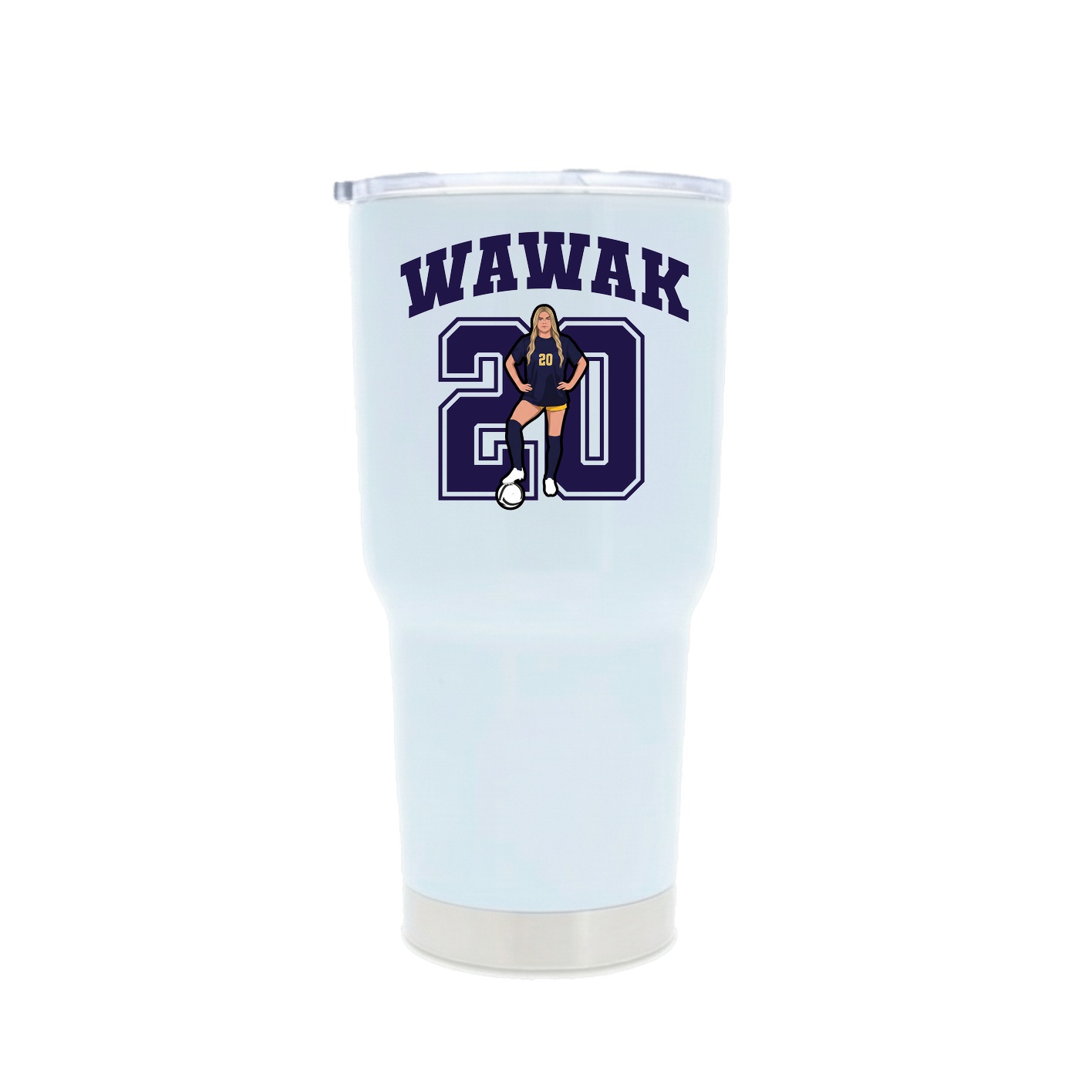 30oz Stainless Steel Tumbler — Number in White