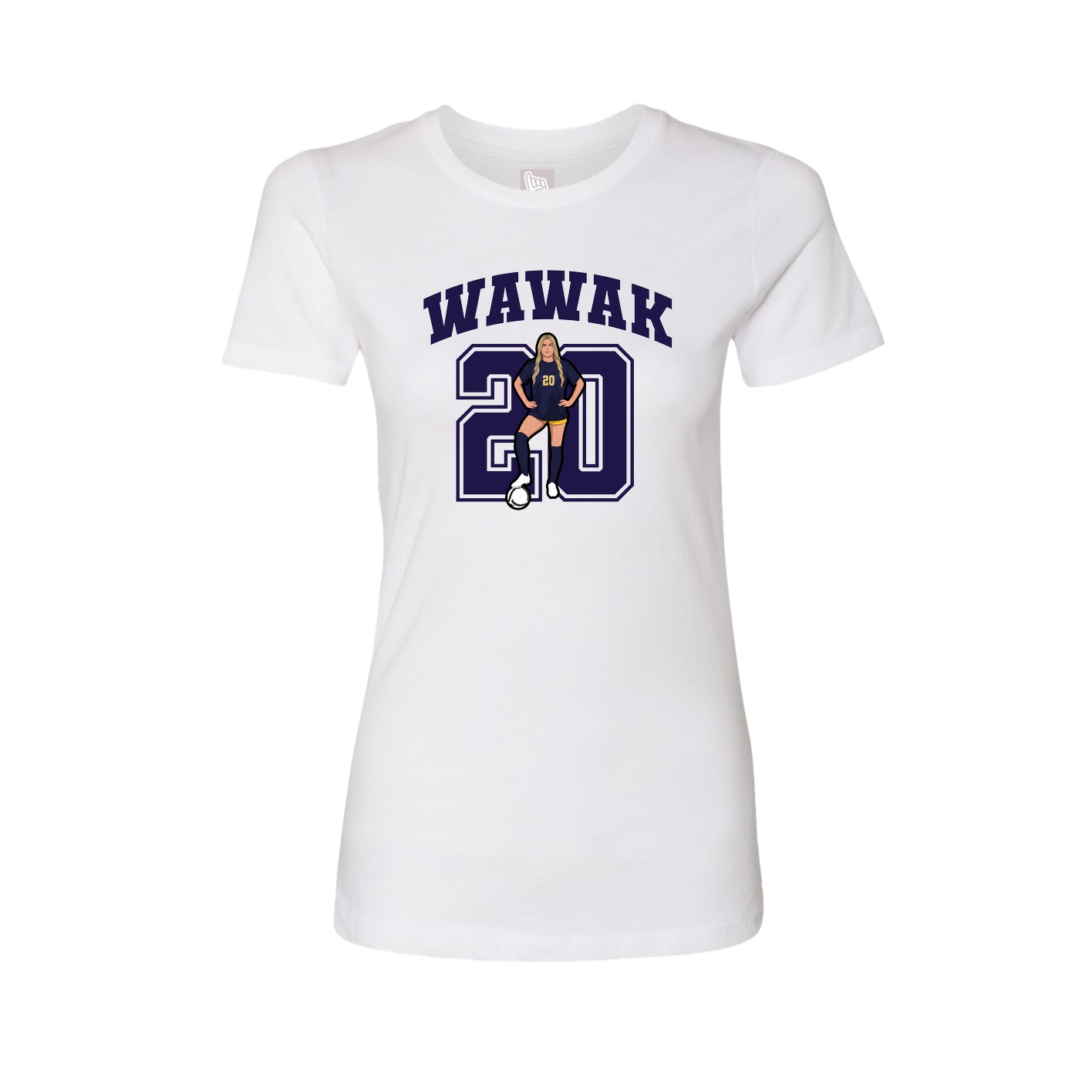 Fitted Women's Tee — Number in White