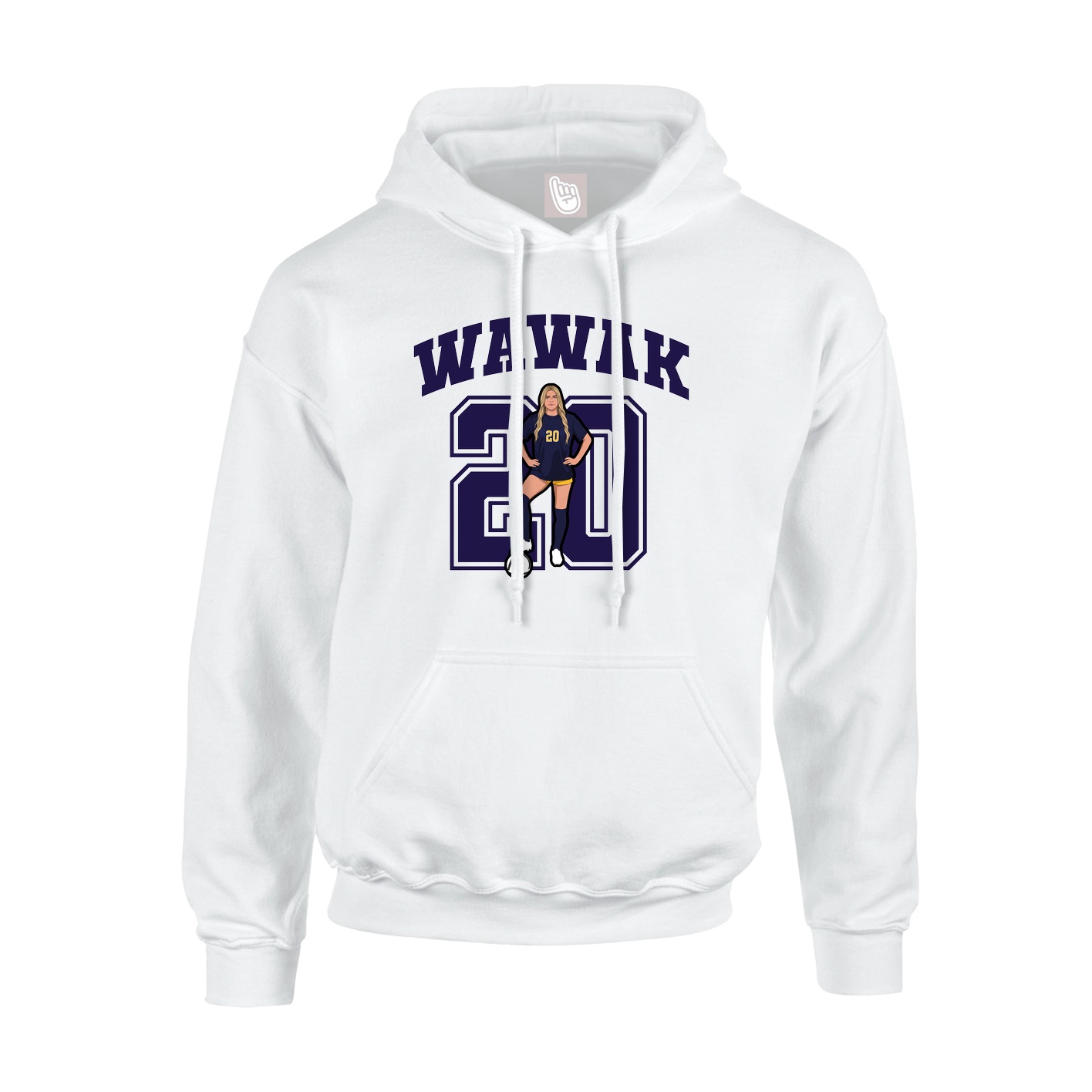 Hoodie — Number in White