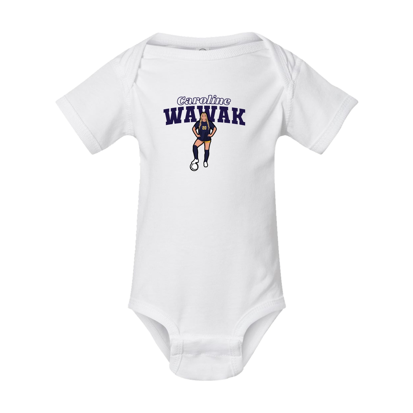 Baby Onesie — Name Arch in White