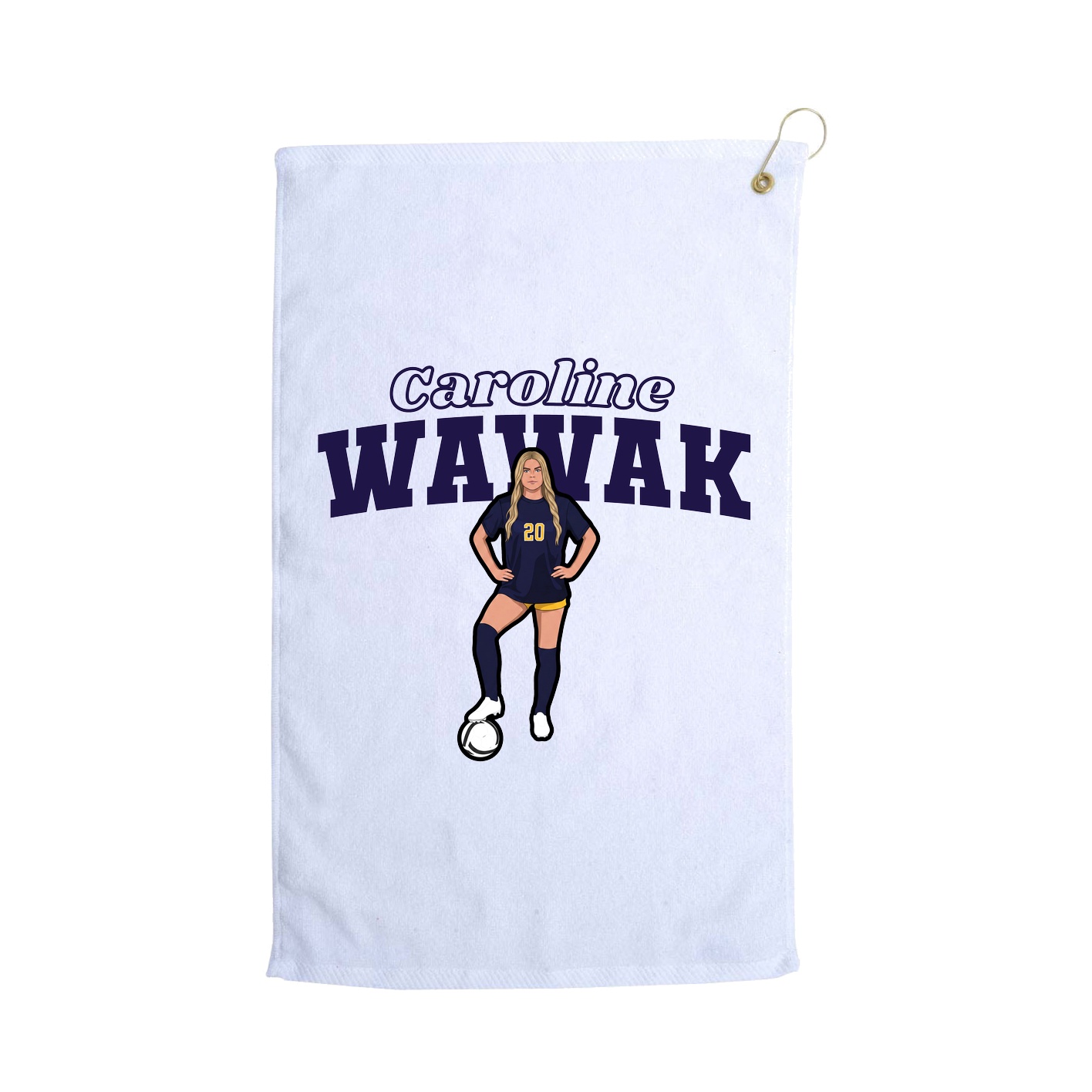 Golf Towel — Name Arch in White
