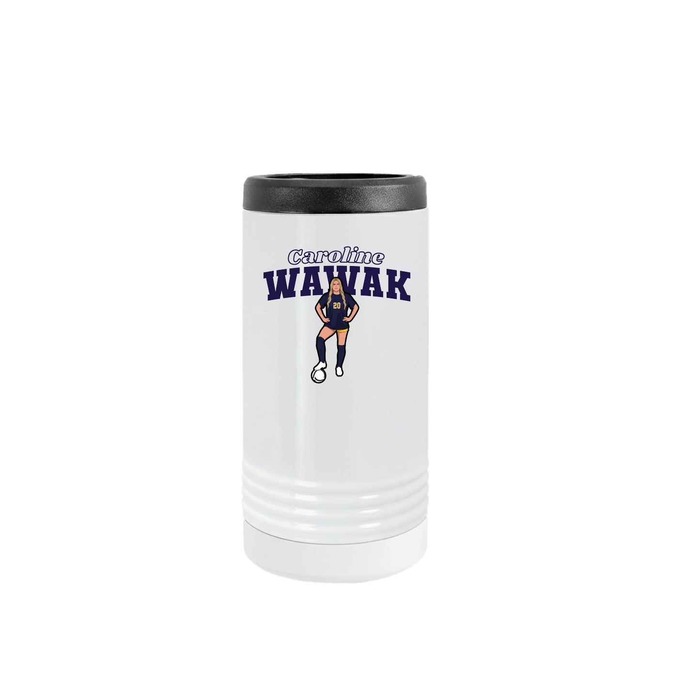 Slim Beverage Holder — Name Arch in White