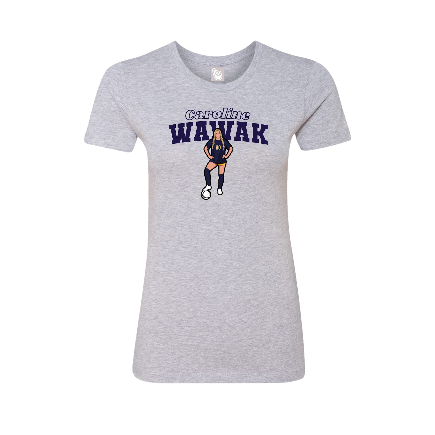 Fitted Women's Tee — Name Arch in Grey