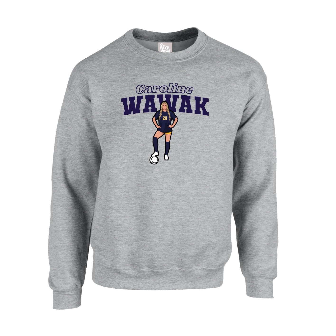 Fleece Crew — Name Arch in Grey