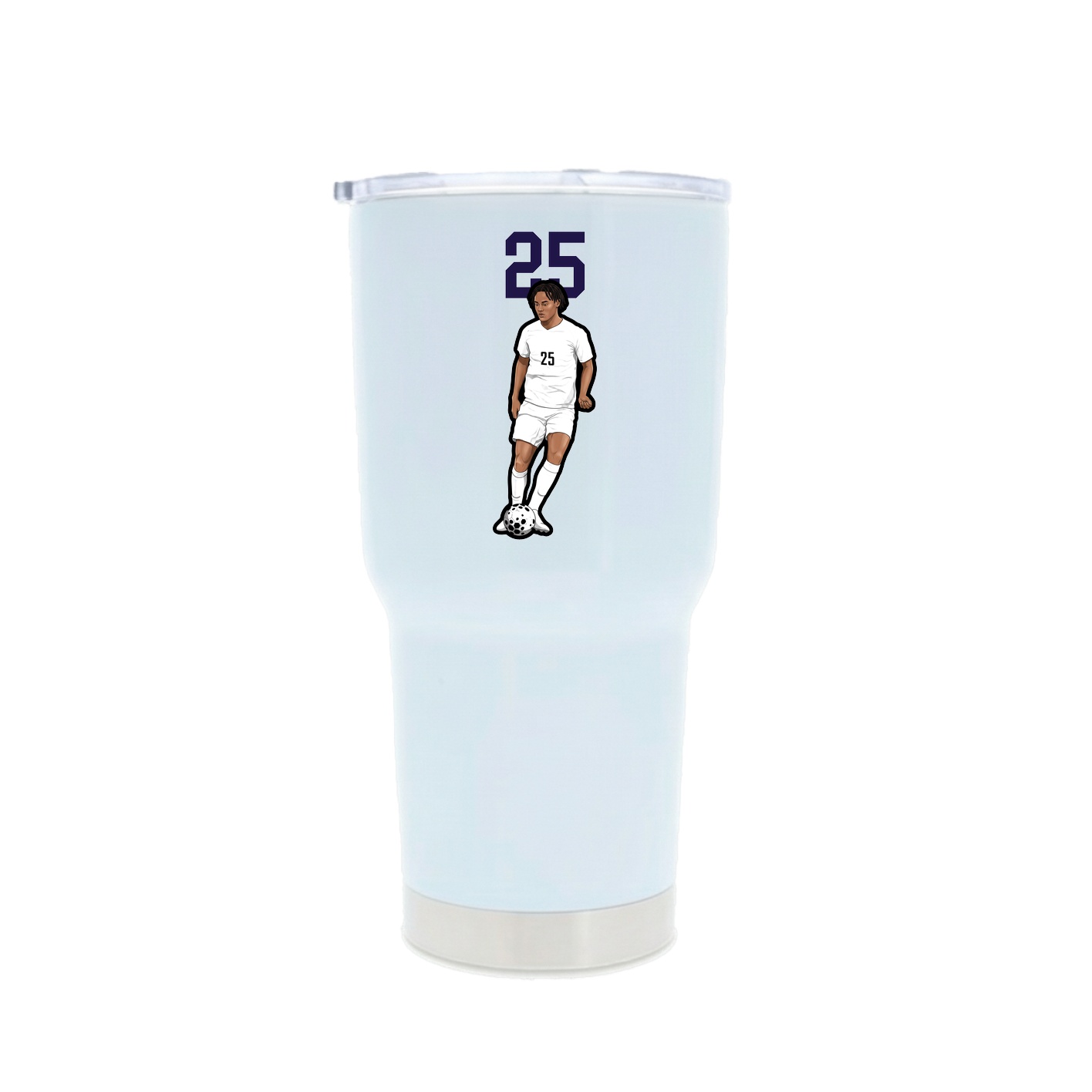 30oz Stainless Steel Tumbler — Number Top in White