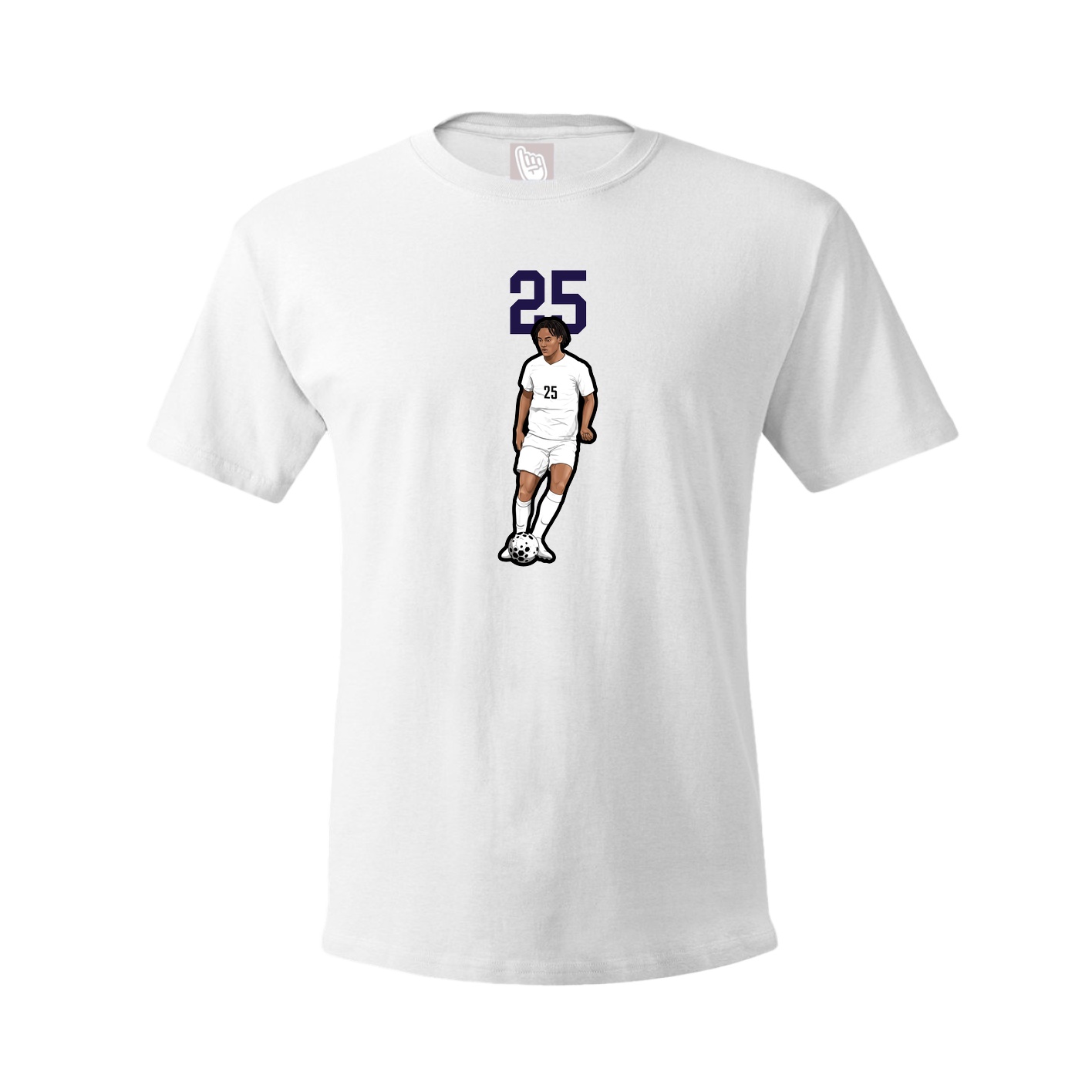 Youth Tee — Number Top in White