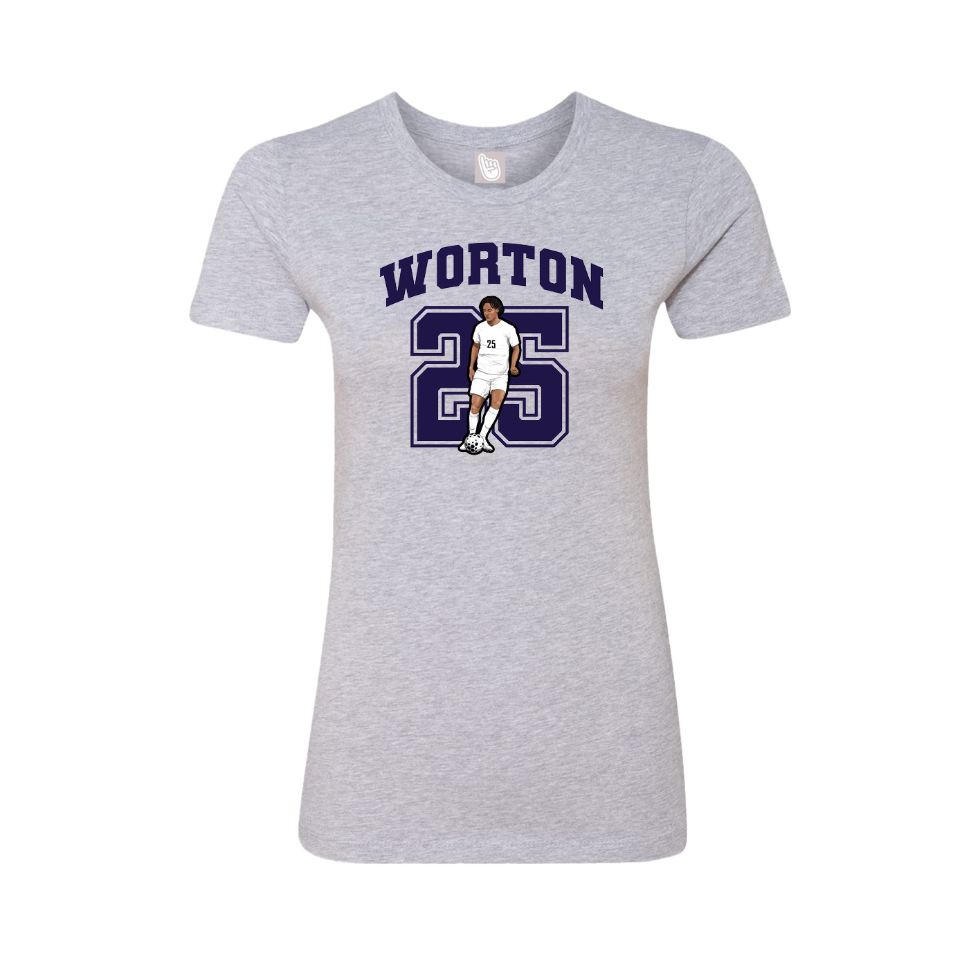 Fitted Women's Tee — Number in Grey