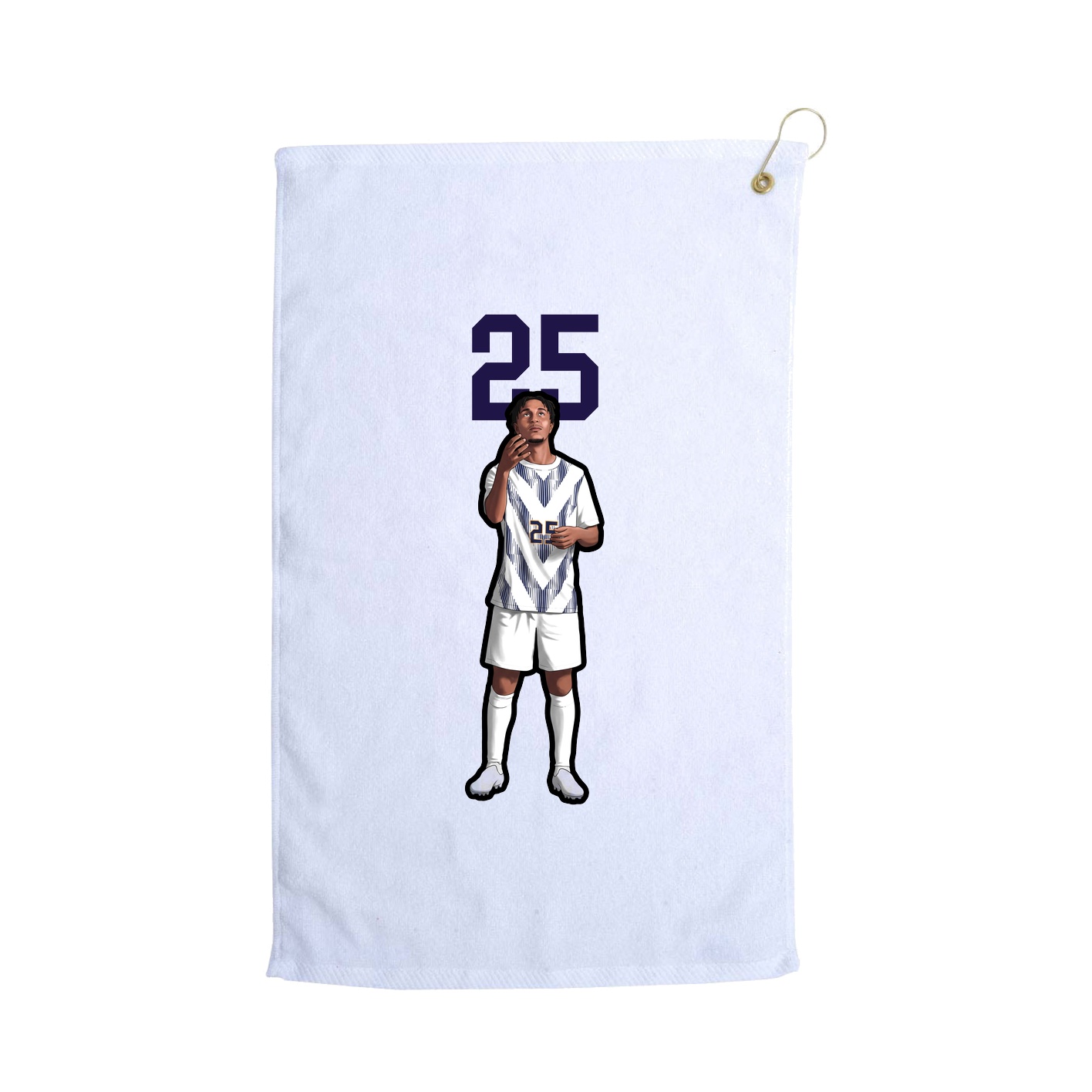 Golf Towel — Number Top in White