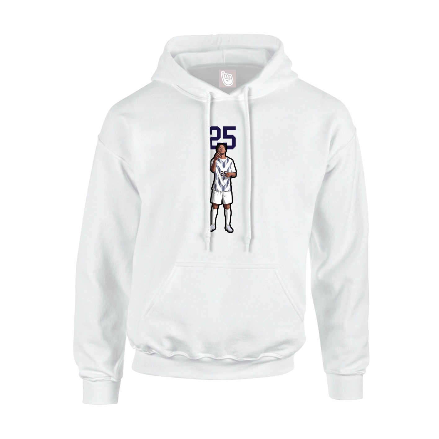 Youth Hoodie — Number Top in White