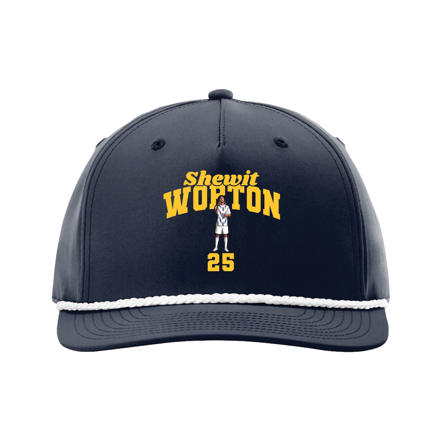 Five-Panel Classic Rope Cap — Signature Arch in Navy