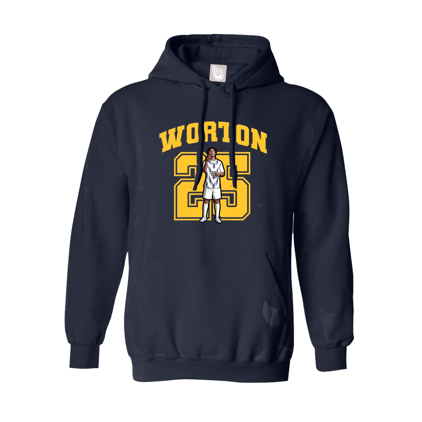 Youth Hoodie — Number in Navy