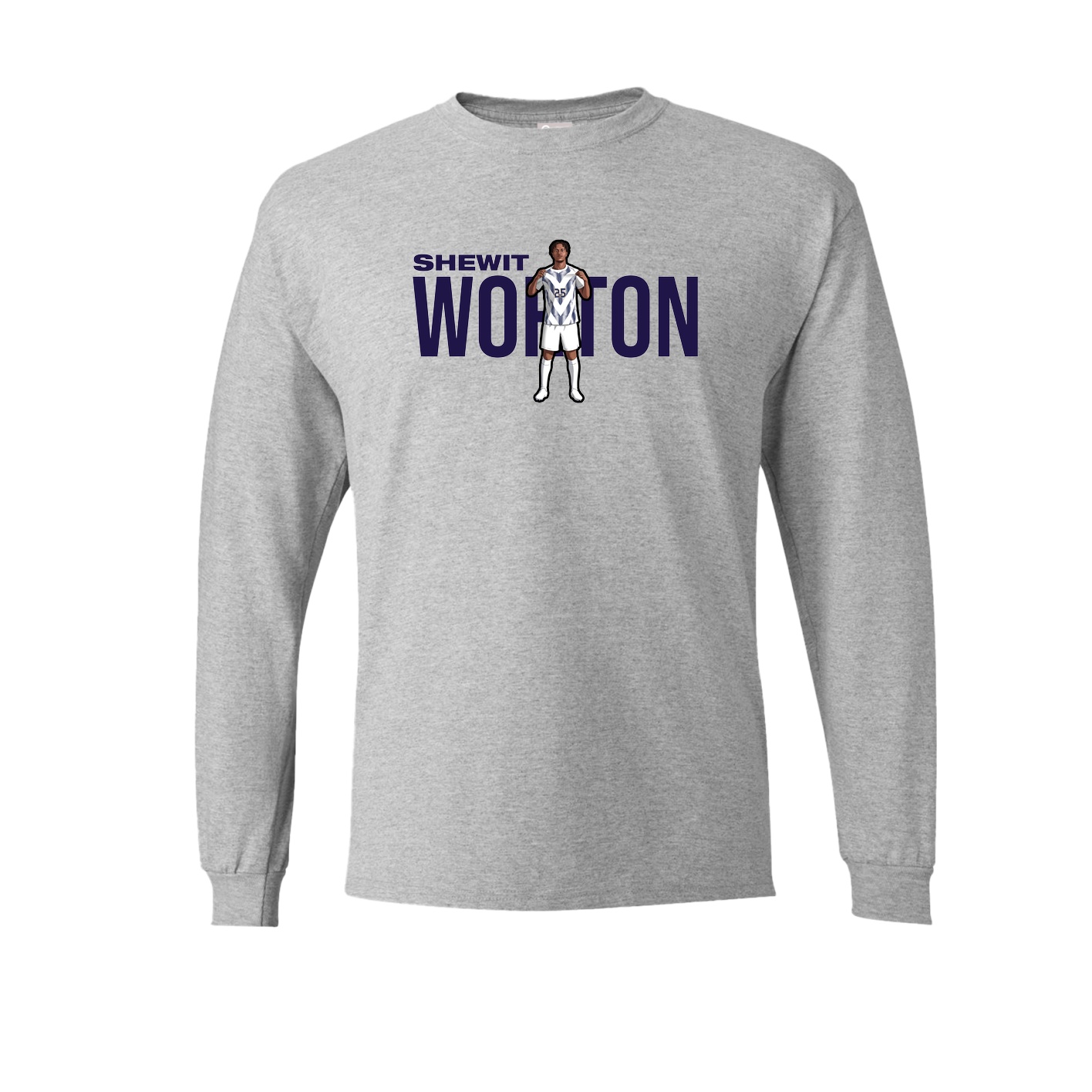 Long Sleeve Tee — Player Name in Grey