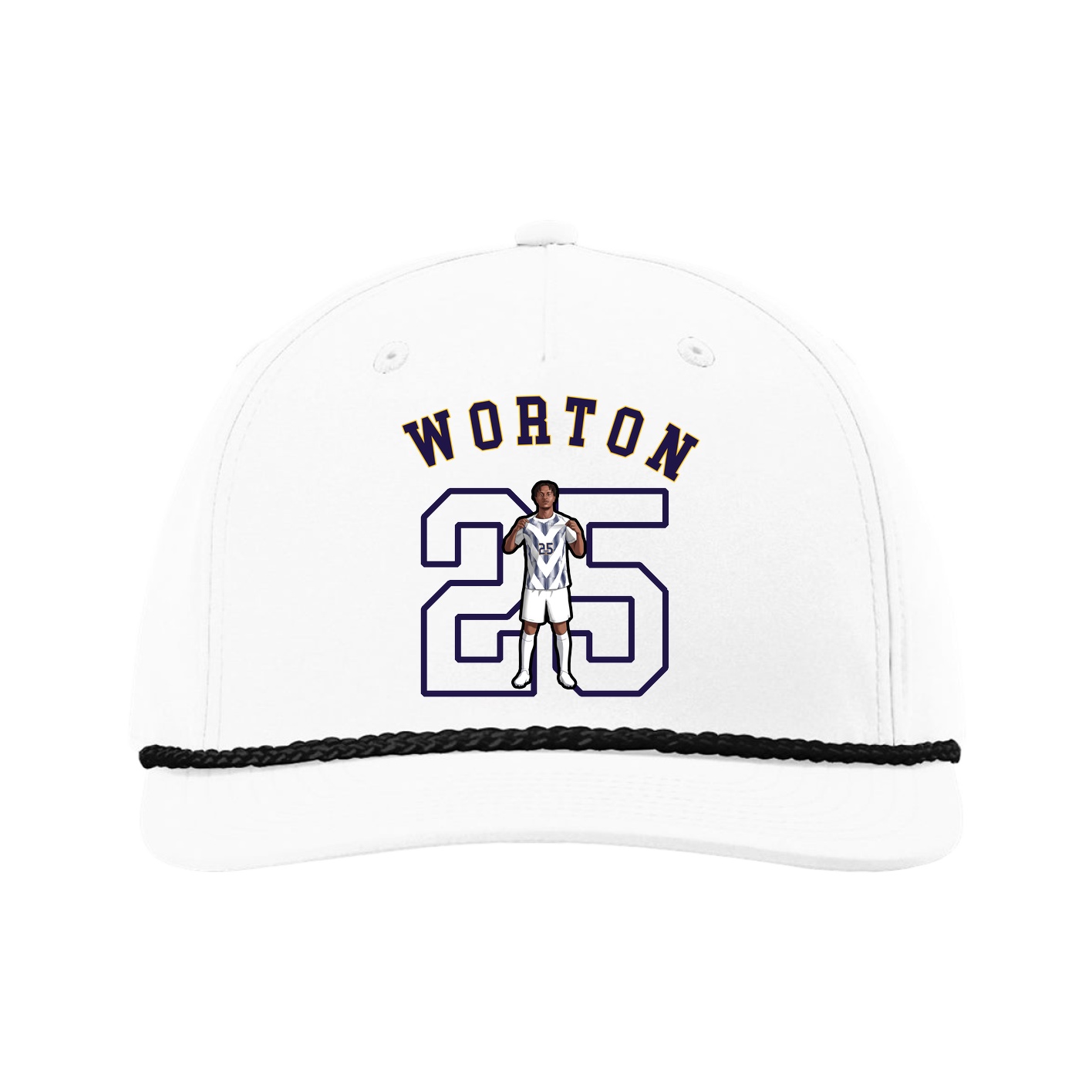 Five-Panel Classic Rope Cap — Shirsey Arch in White