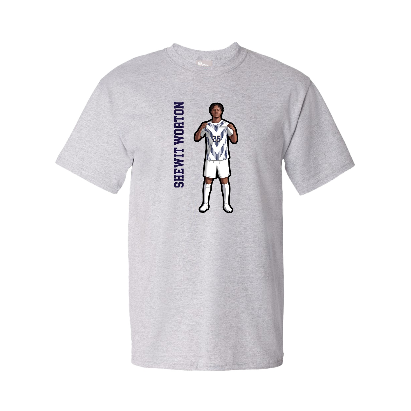Youth Tee — Name Vertical in Grey