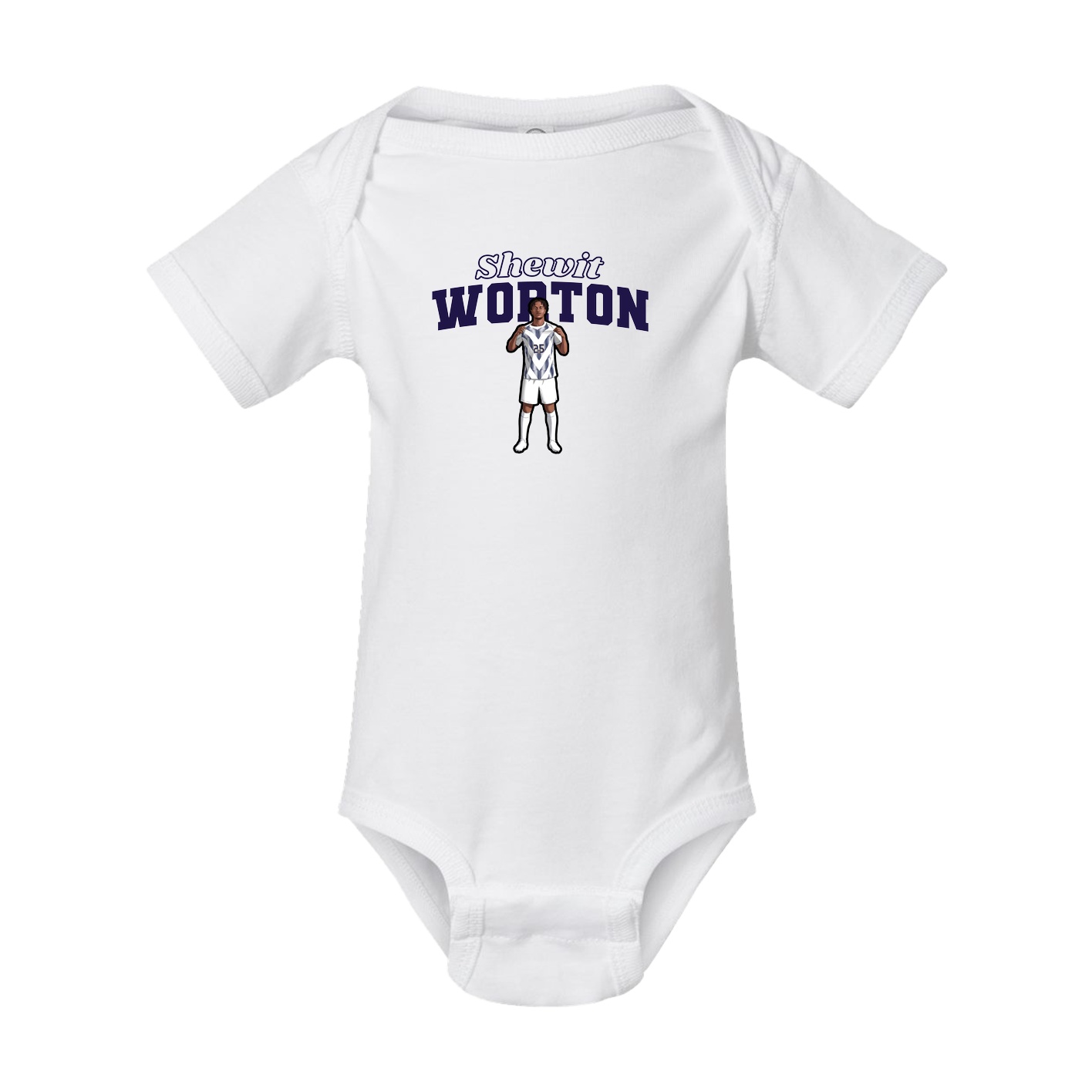 Baby Onesie — Name Arch in White