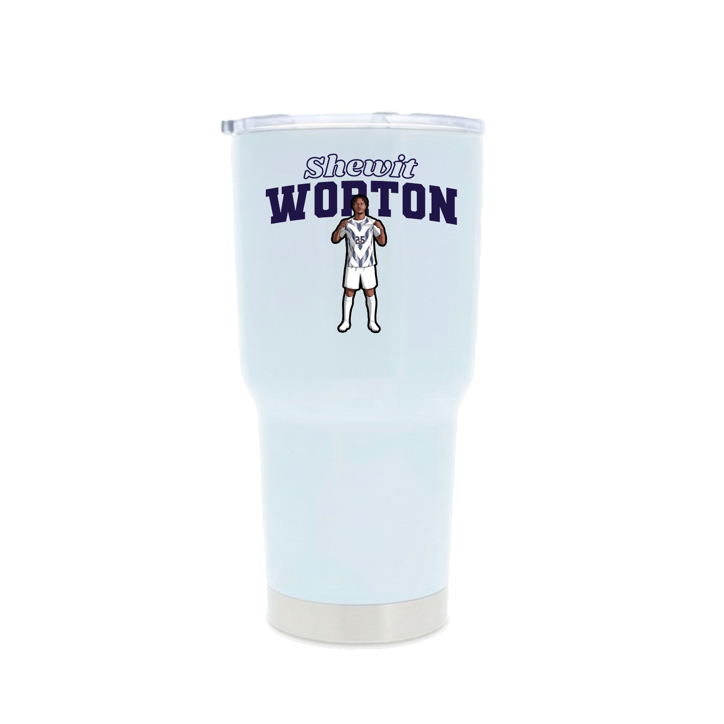 30oz Stainless Steel Tumbler — Name Arch in White