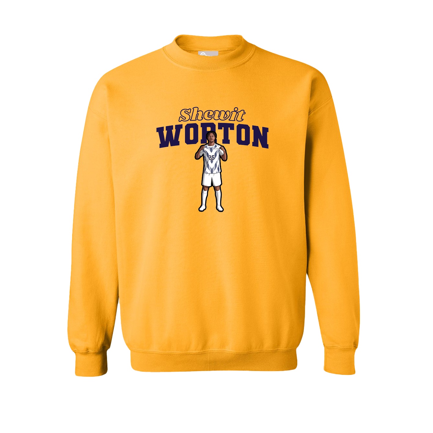 Fleece Crew — Name Arch in Gold