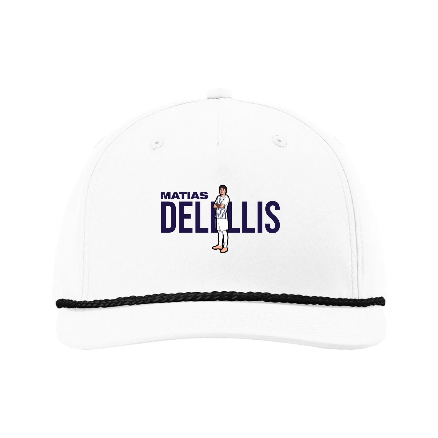Five-Panel Classic Rope Cap — Player Name in White