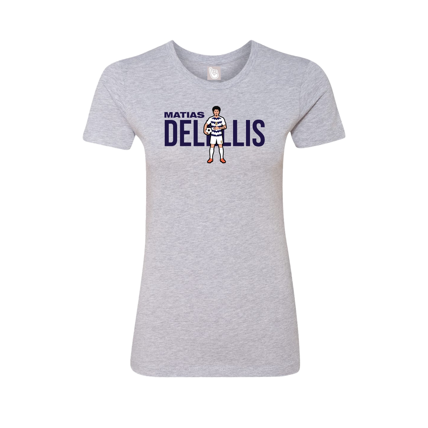 Fitted Women's Tee — Player Name in Grey
