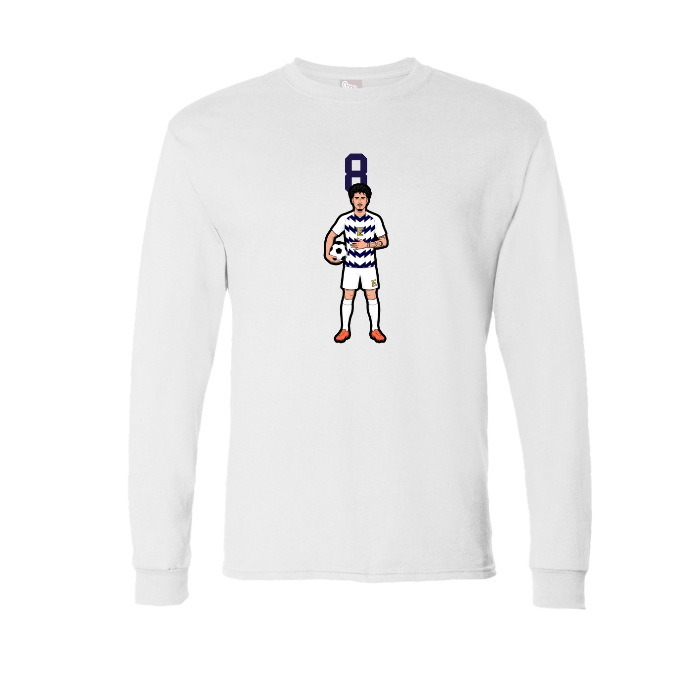 Long Sleeve Tee — Number Top in White