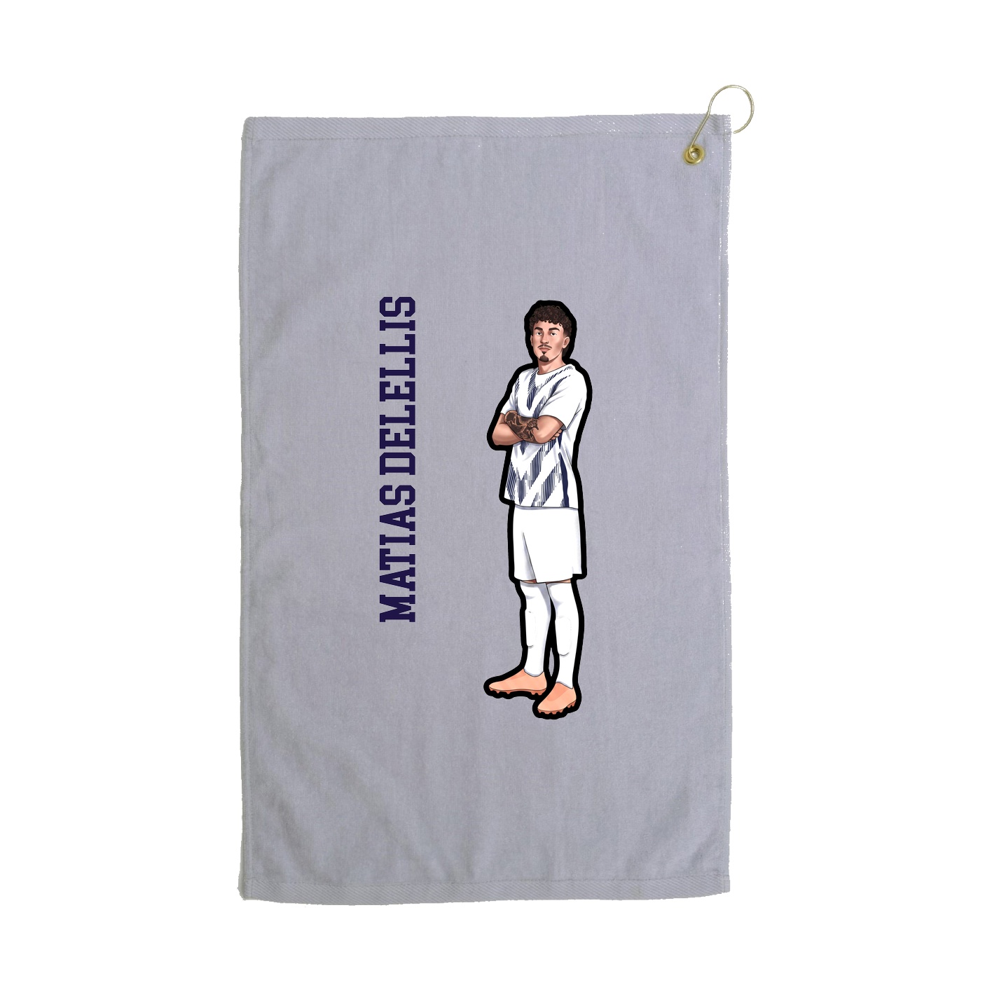 Golf Towel — Name Vertical in Grey