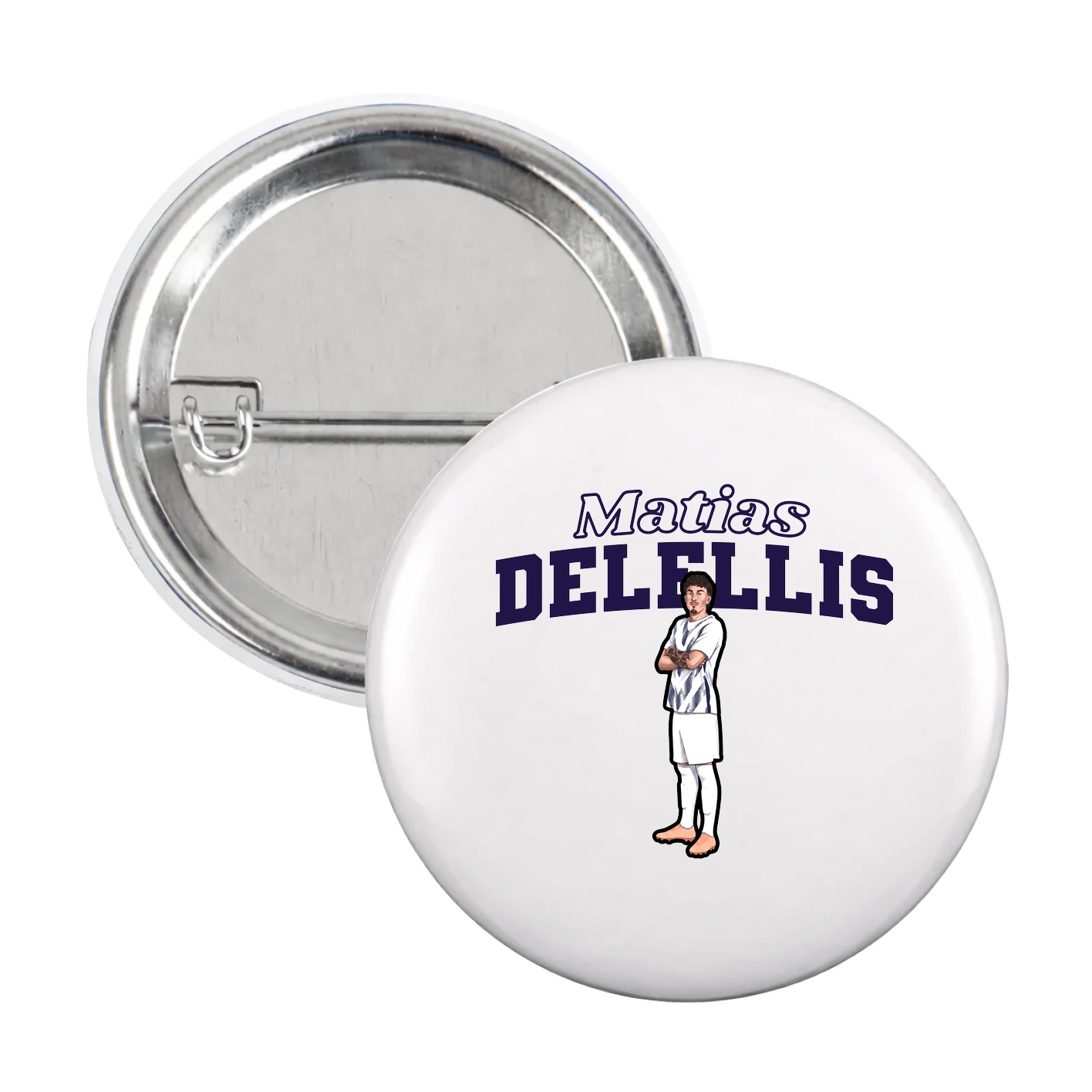 Game Day Button — Name Arch in White