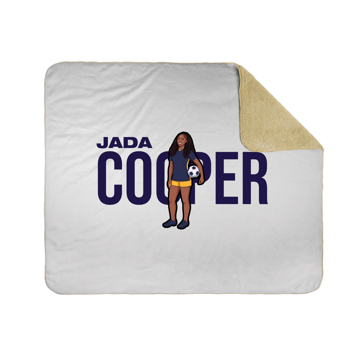 Throw Blanket — Player Name in White
