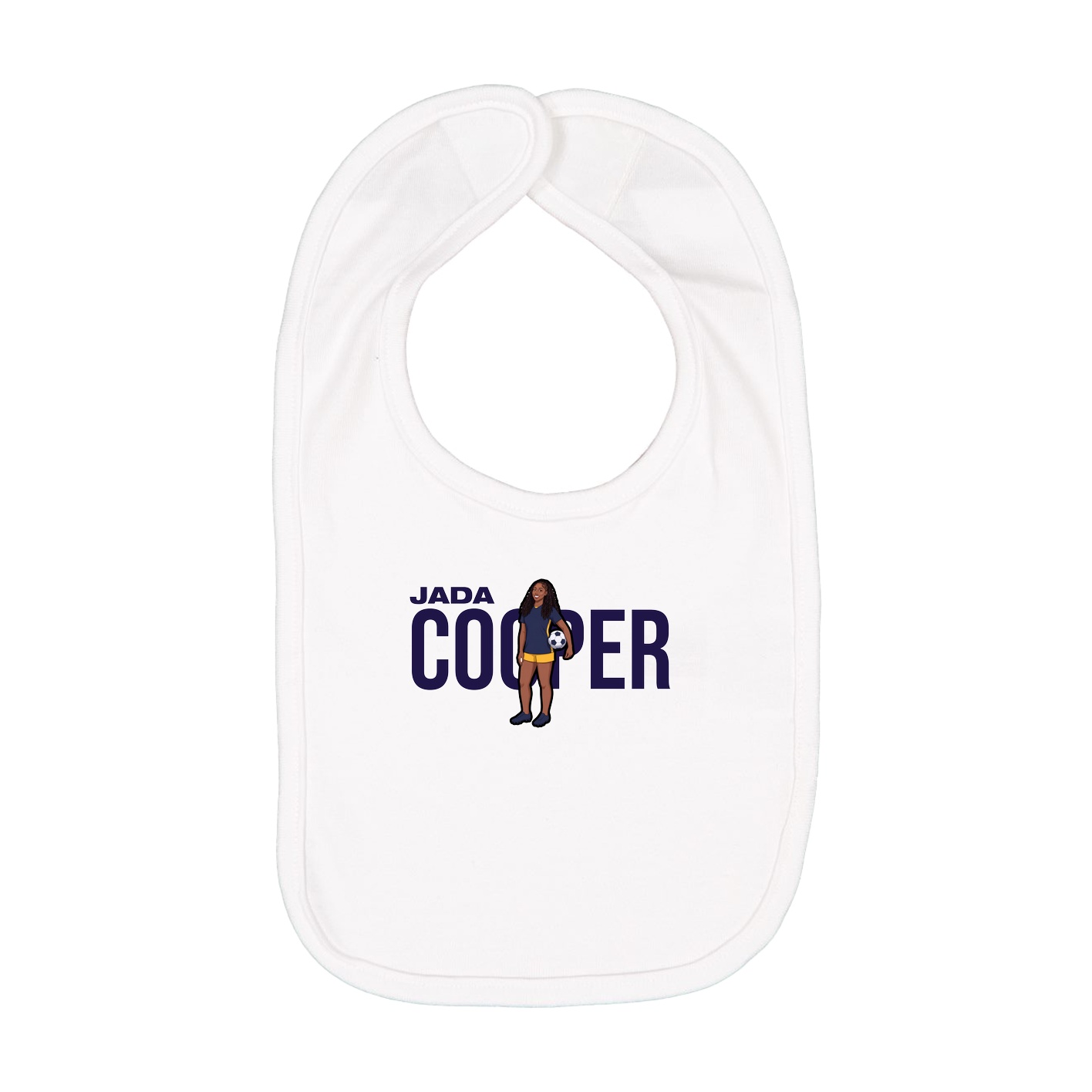 Infant Bib — Player Name in White