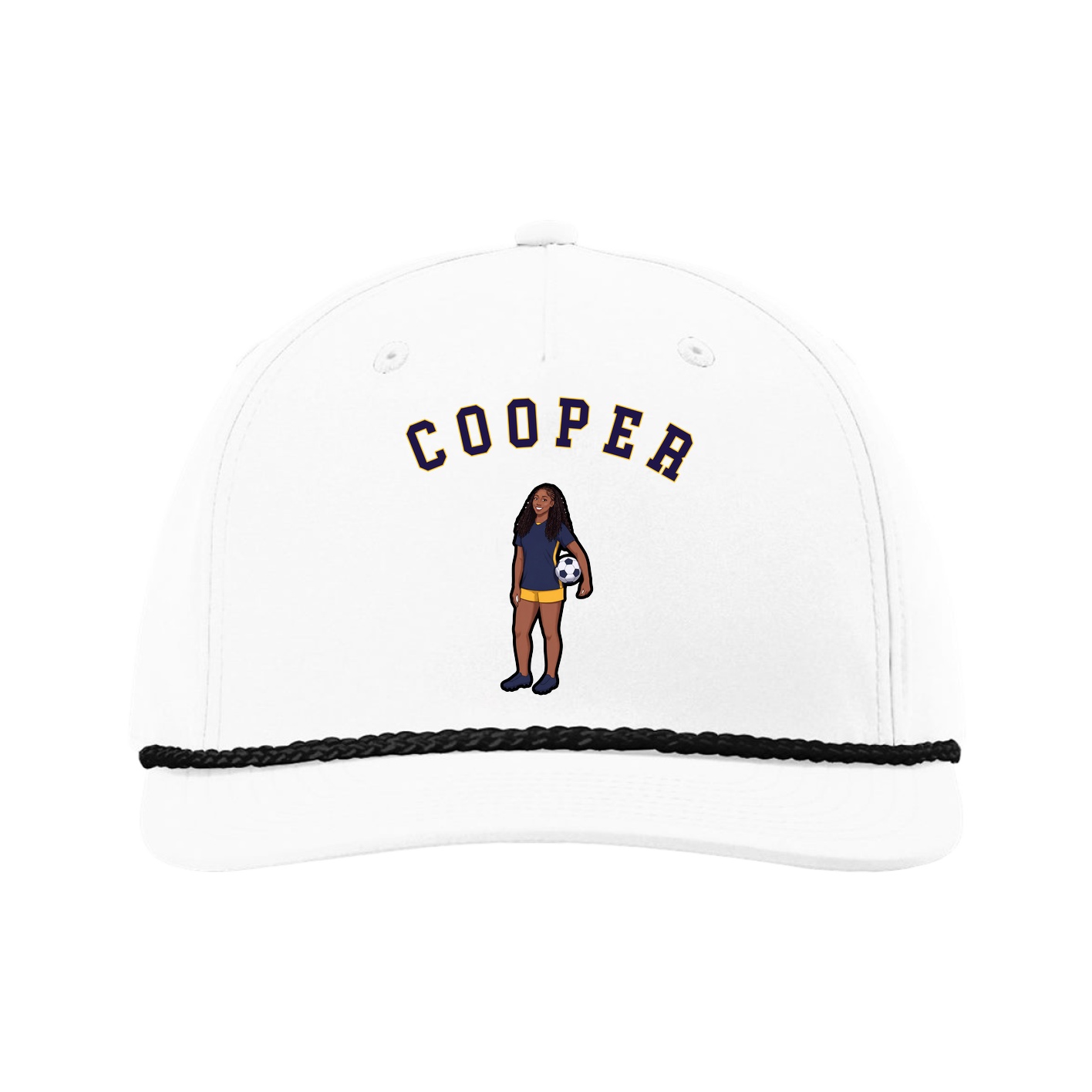 Five-Panel Classic Rope Cap — Shirsey Arch in White
