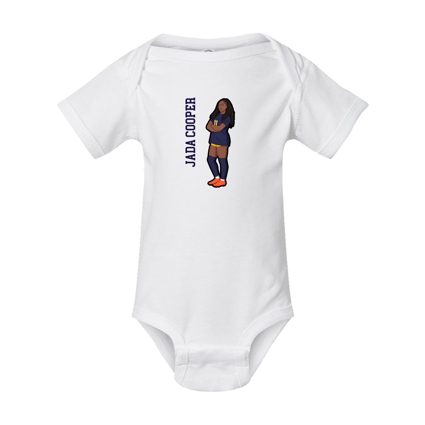 Baby Onesie — Name Vertical in White