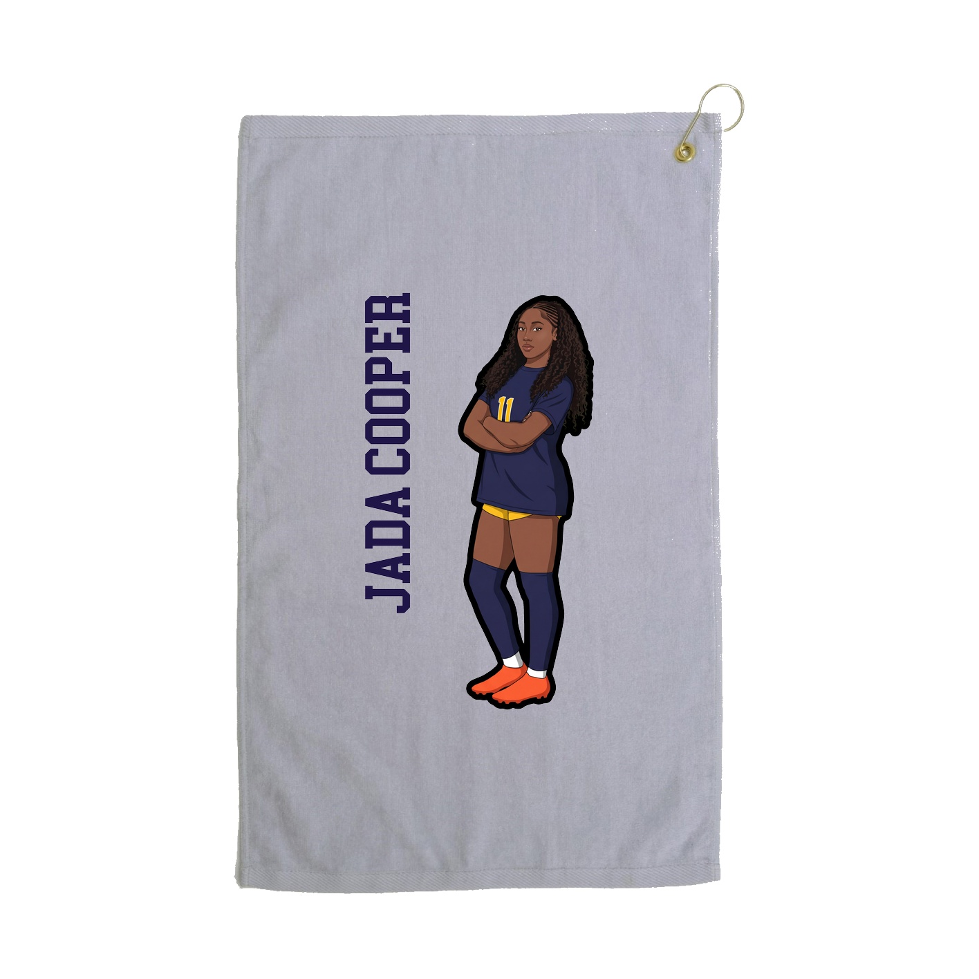 Golf Towel — Name Vertical in Grey
