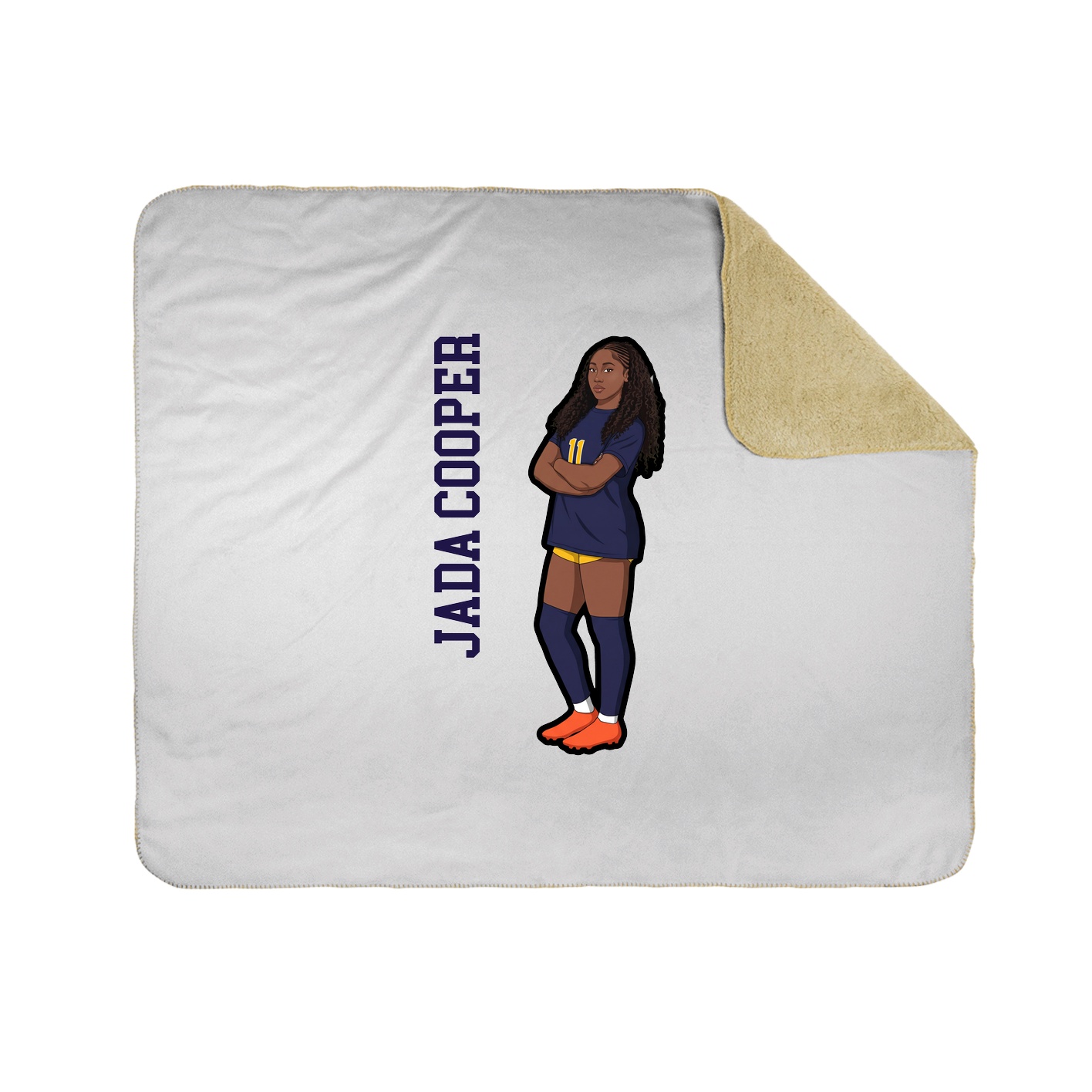 Throw Blanket — Name Vertical in White
