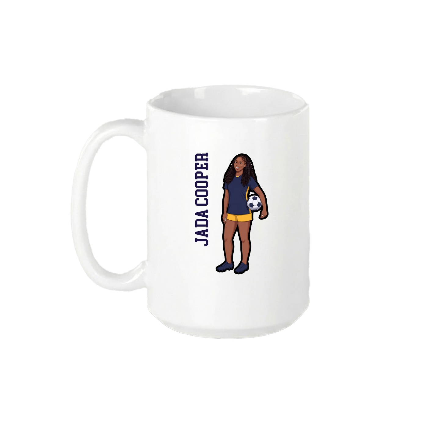 15oz Coffee Mug — Name Vertical in White