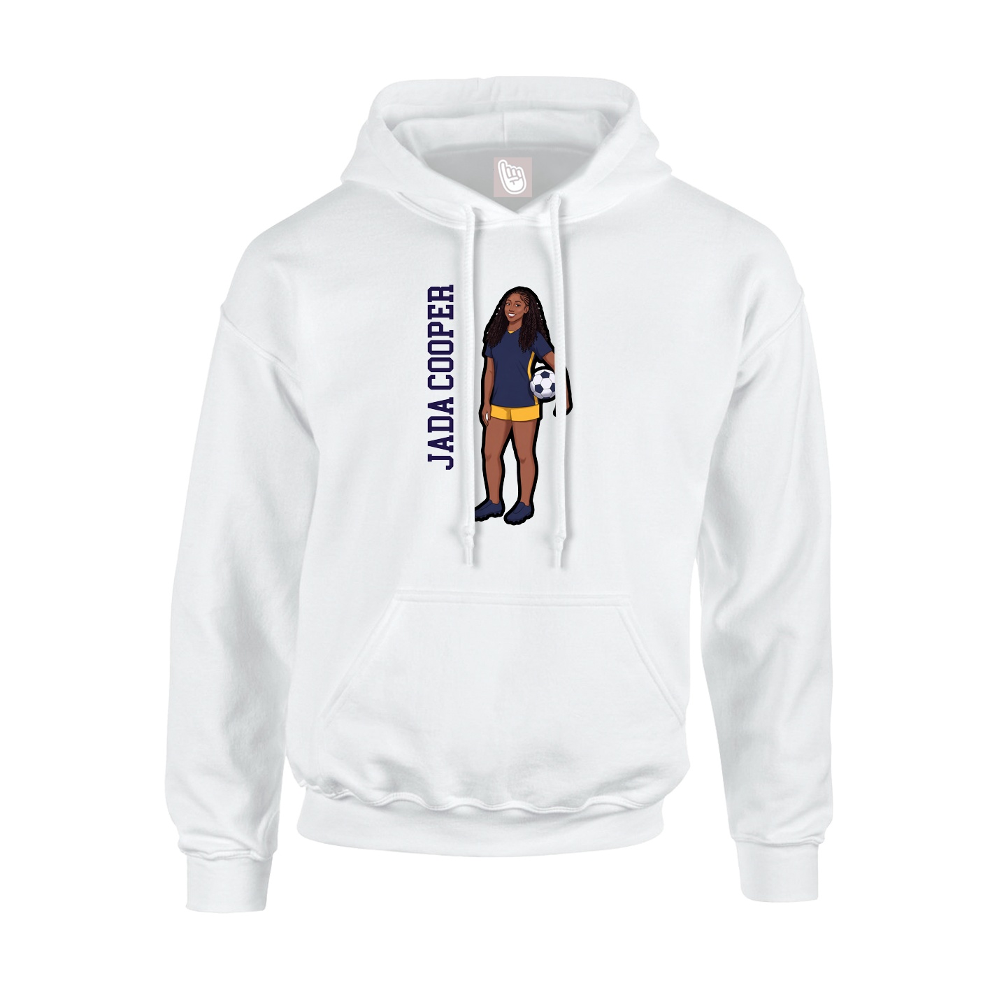 Youth Hoodie — Name Vertical in White