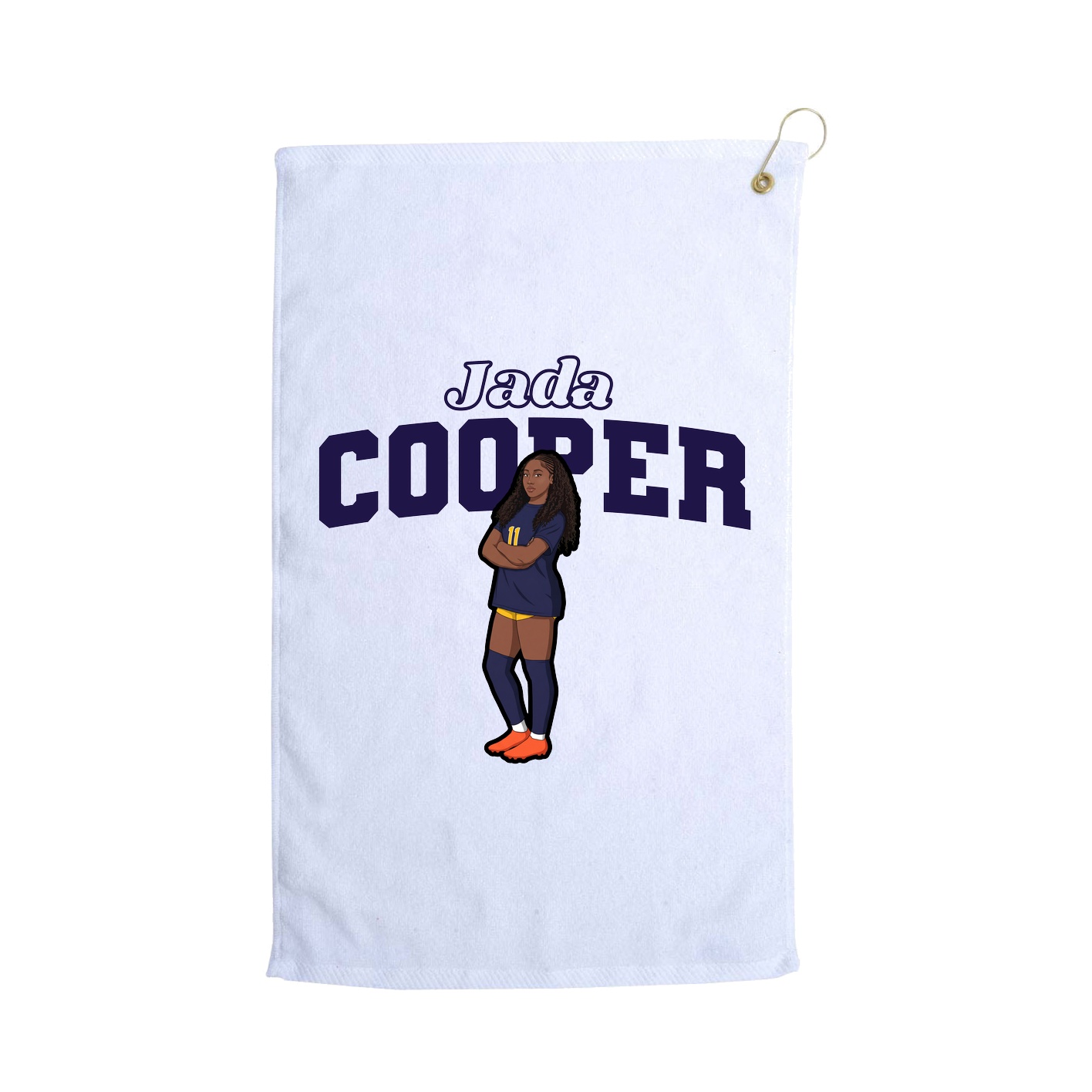 Golf Towel — Name Arch in White