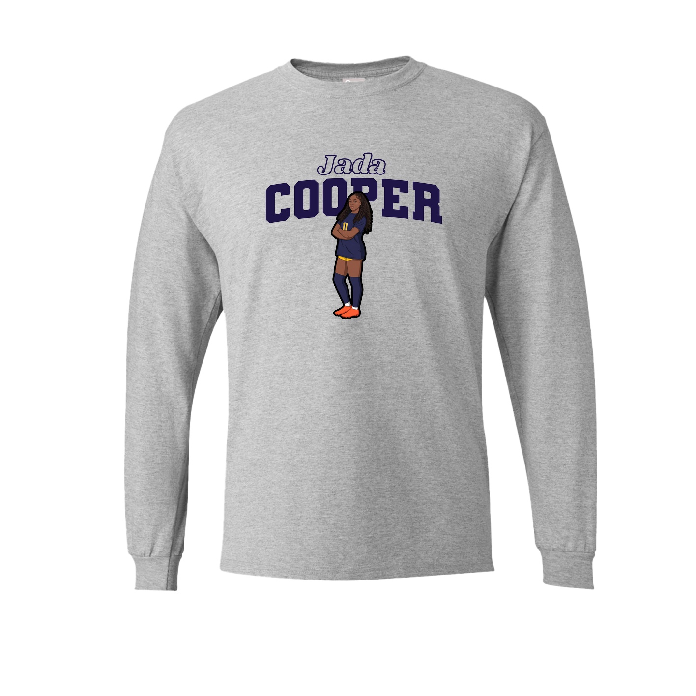 Long Sleeve Tee — Name Arch in Grey