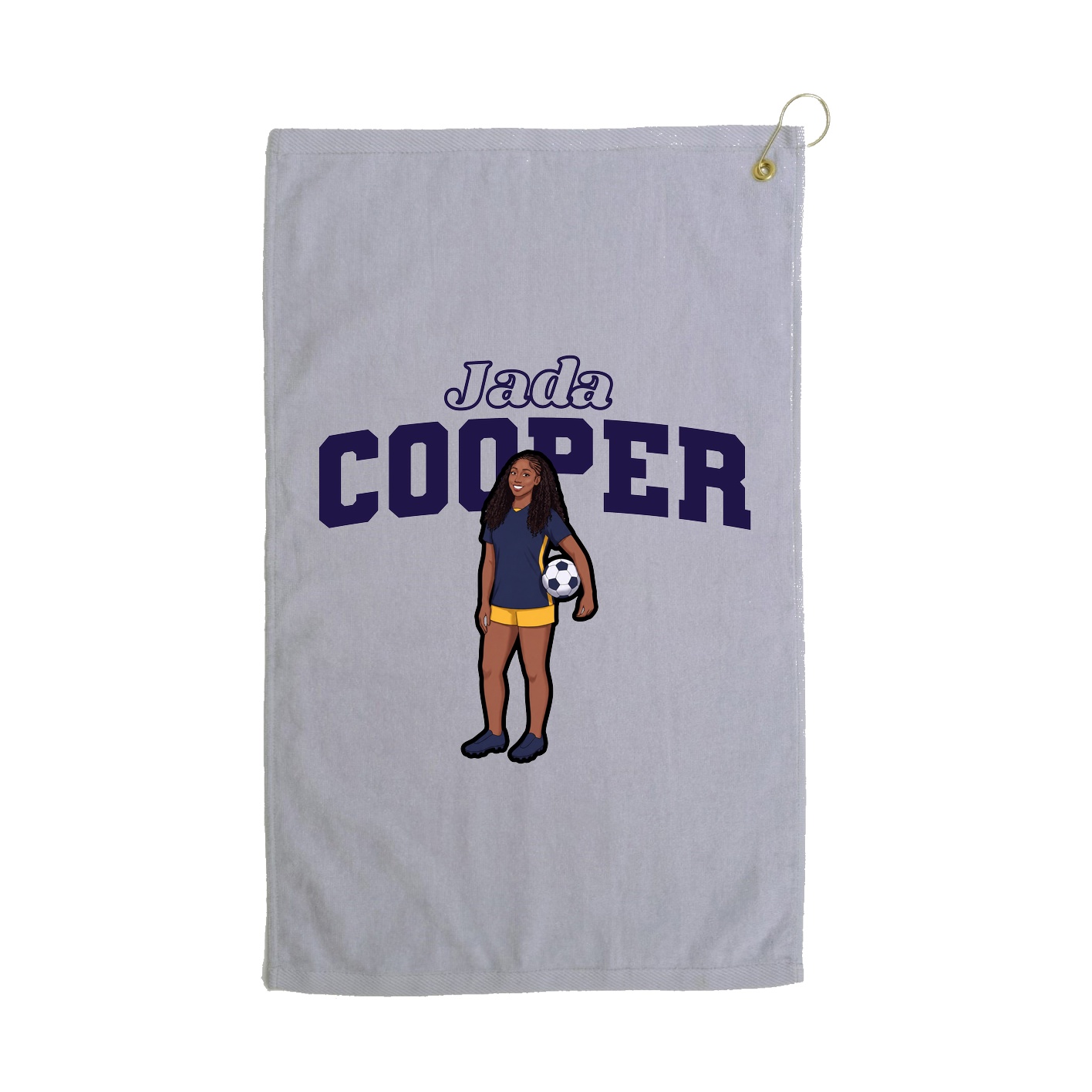Golf Towel — Name Arch in Grey