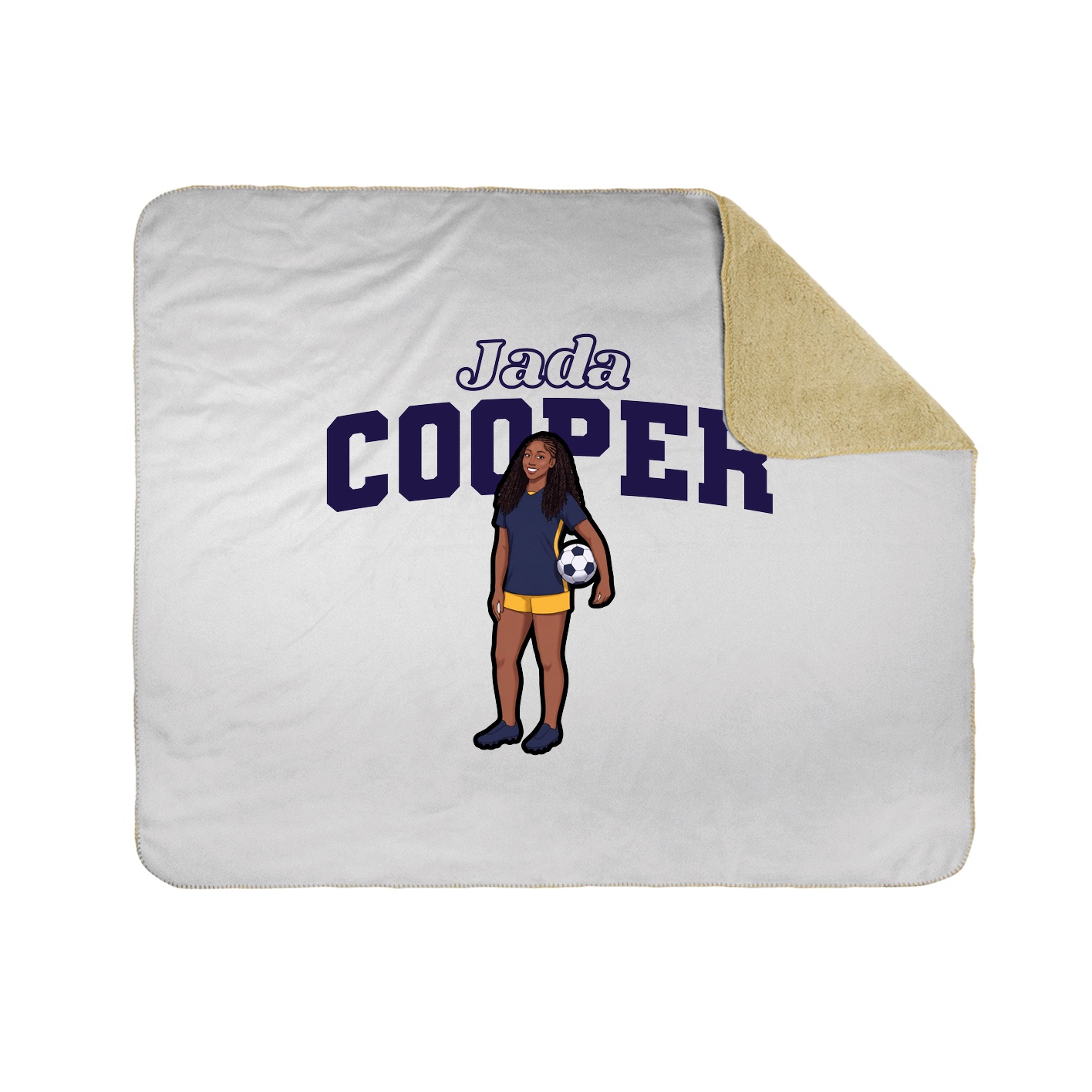 Throw Blanket — Name Arch in White