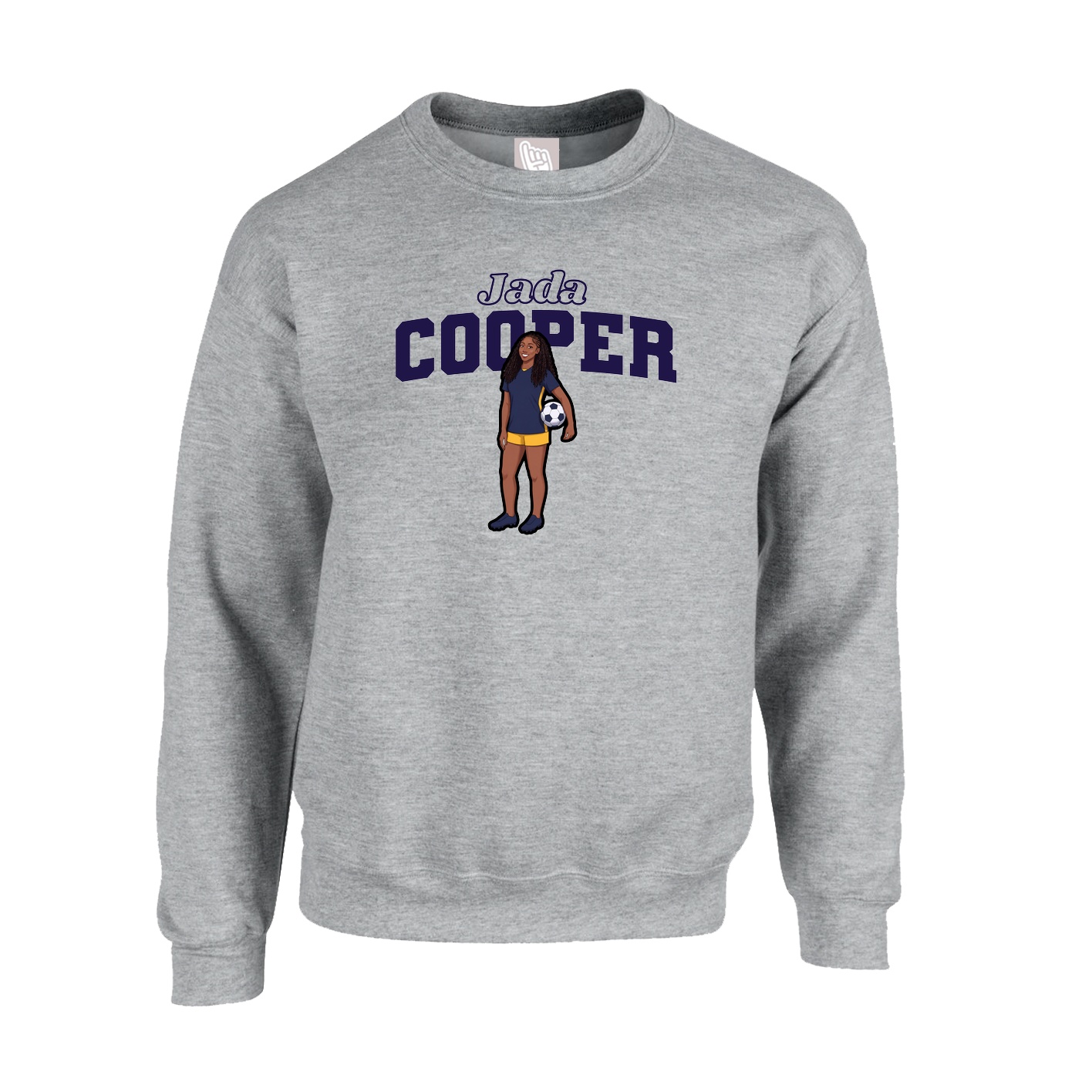 Fleece Crew — Name Arch in Grey