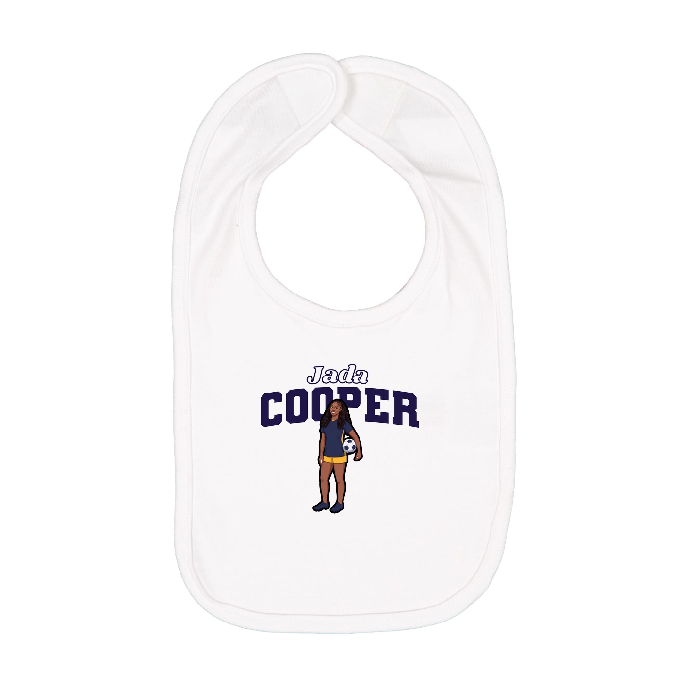 Infant Bib — Name Arch in White