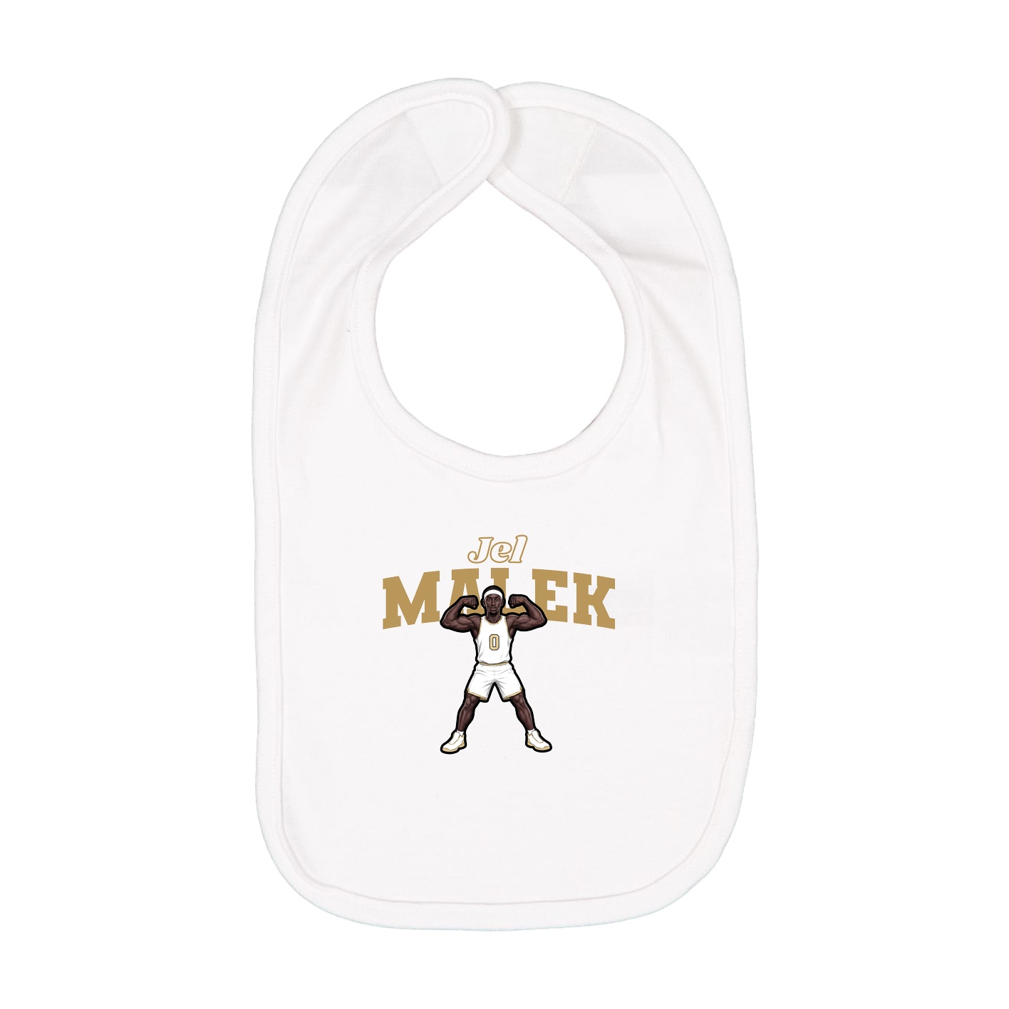 Infant Bib — Name Arch in White
