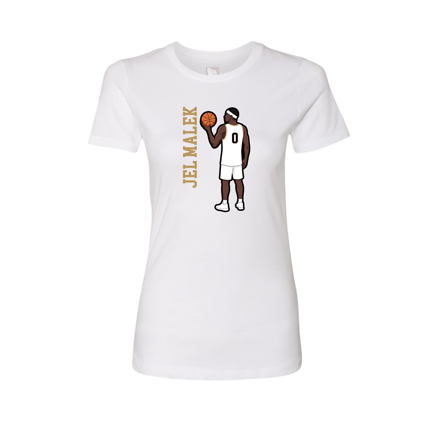Womens Tee — Name Vertical in White